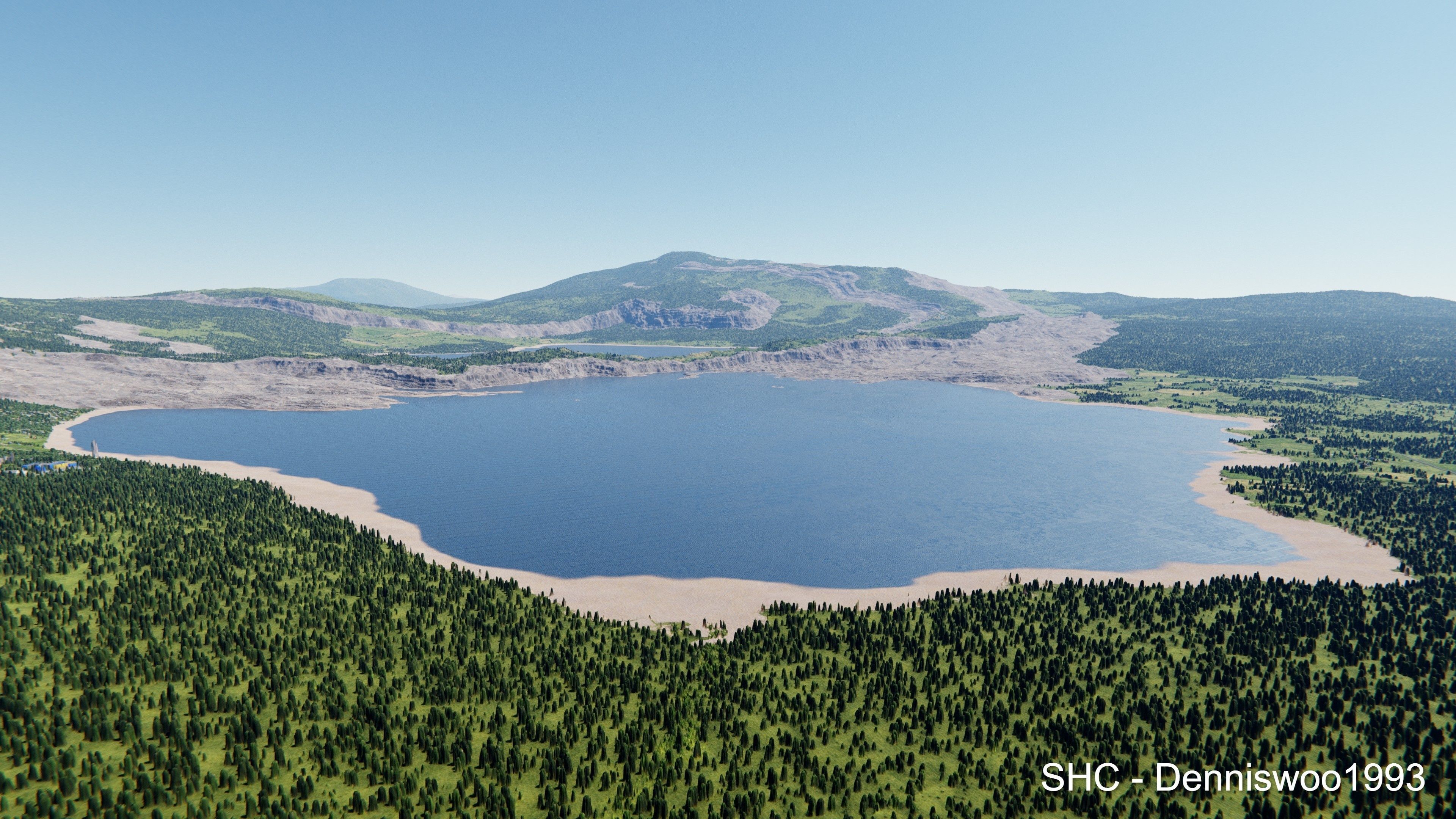 Large scale procedural planet with 3D cities and vegetation 3D model_13