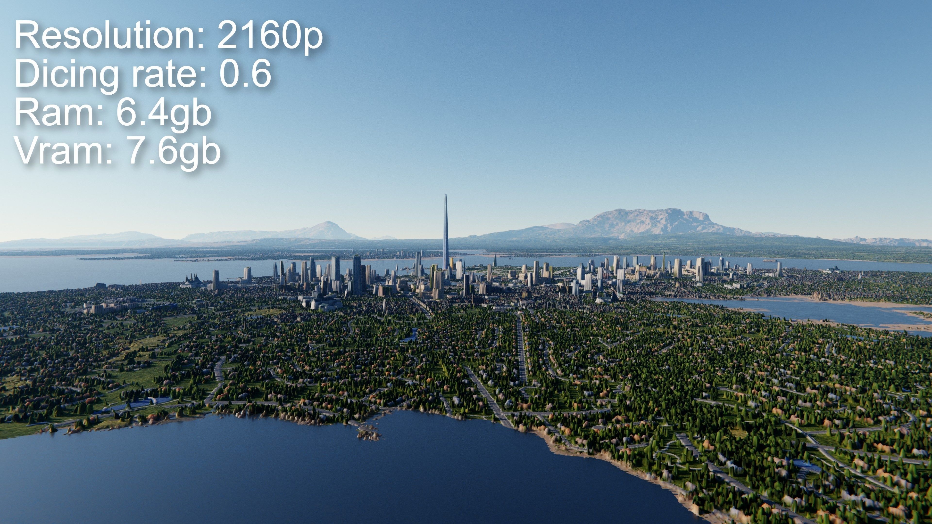 Large scale procedural planet with 3D cities and vegetation 3D model_18