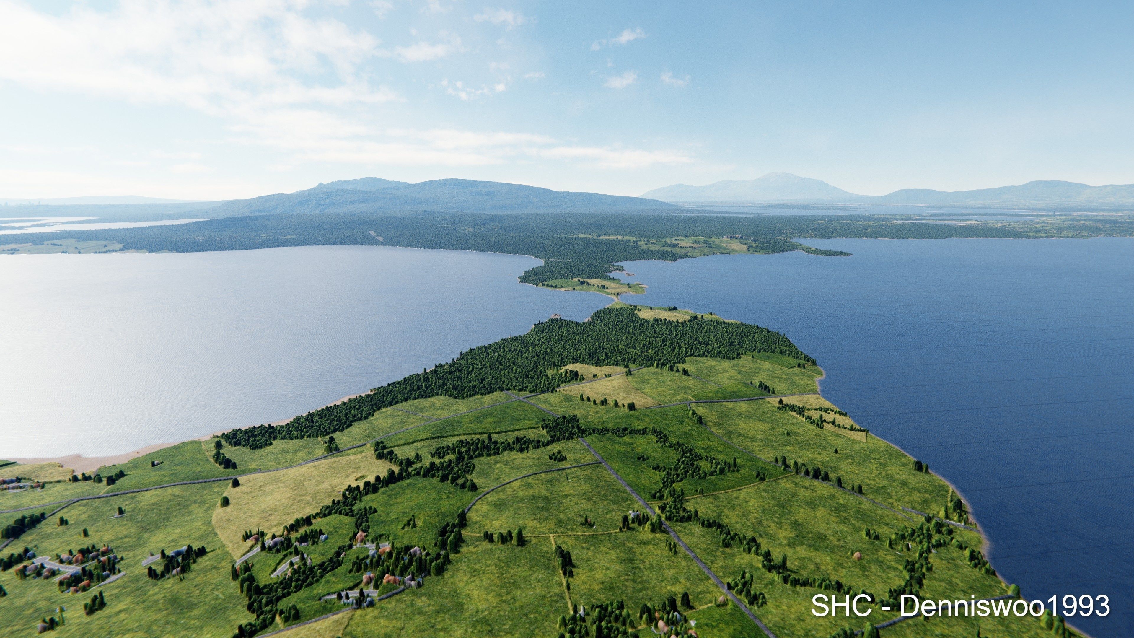 Large scale procedural planet with 3D cities and vegetation 3D model_33