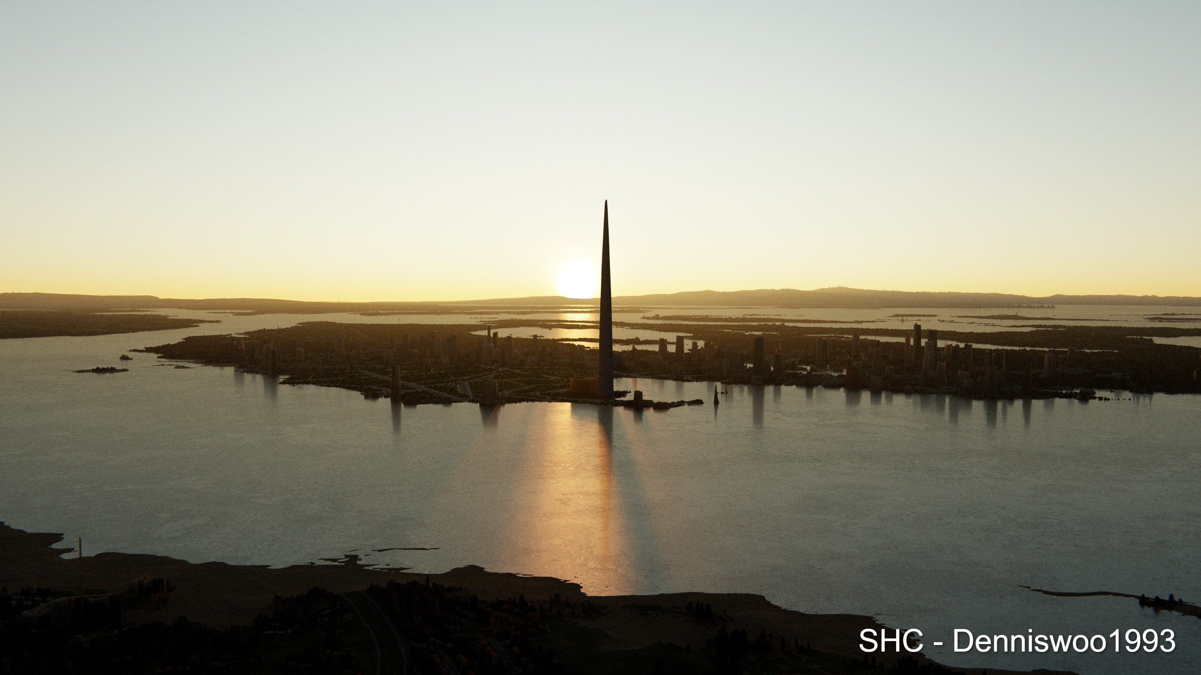 Large scale procedural planet with 3D cities and vegetation 3D model_77