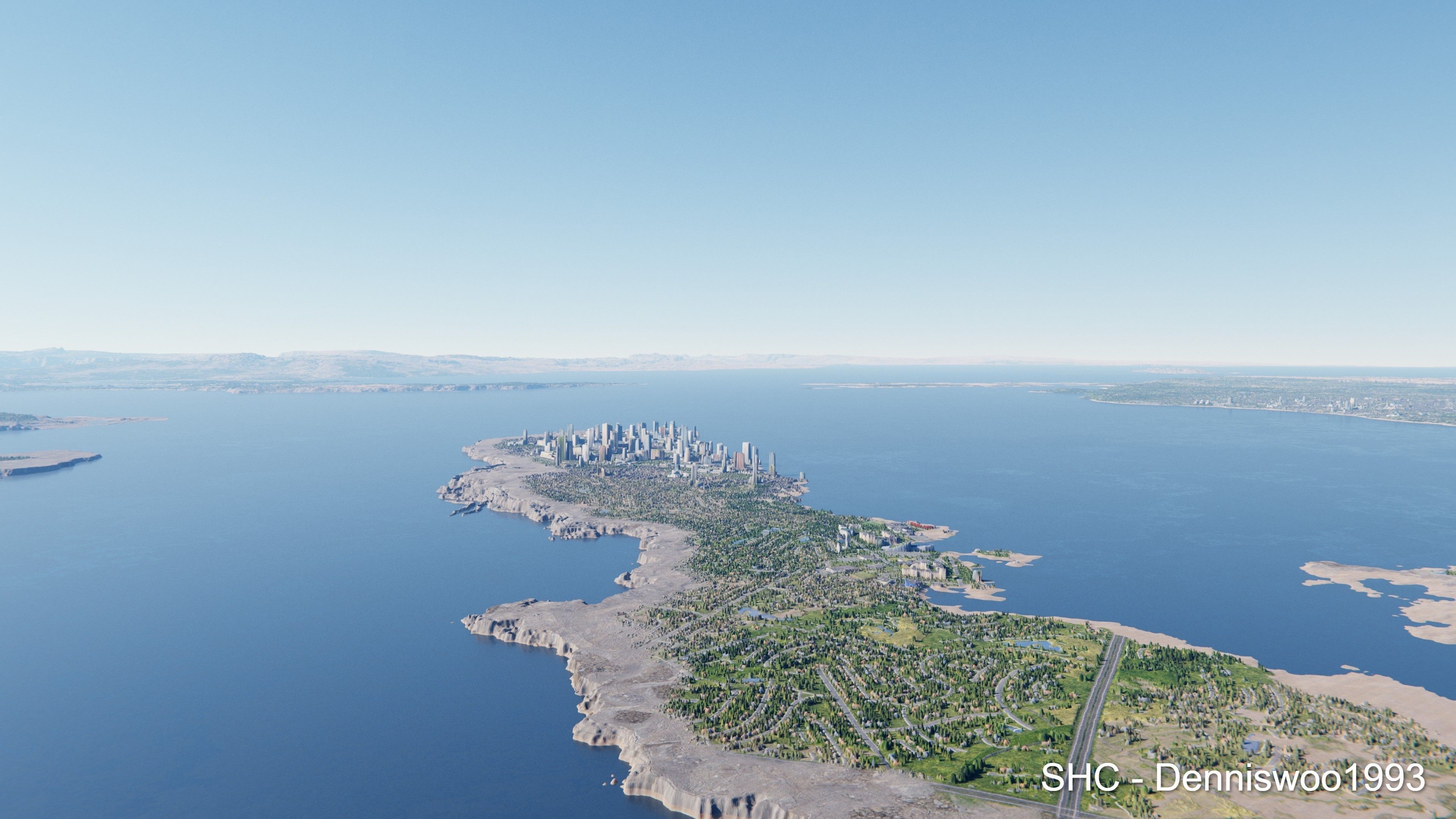 Large scale procedural planet with 3D cities and vegetation 3D model_64