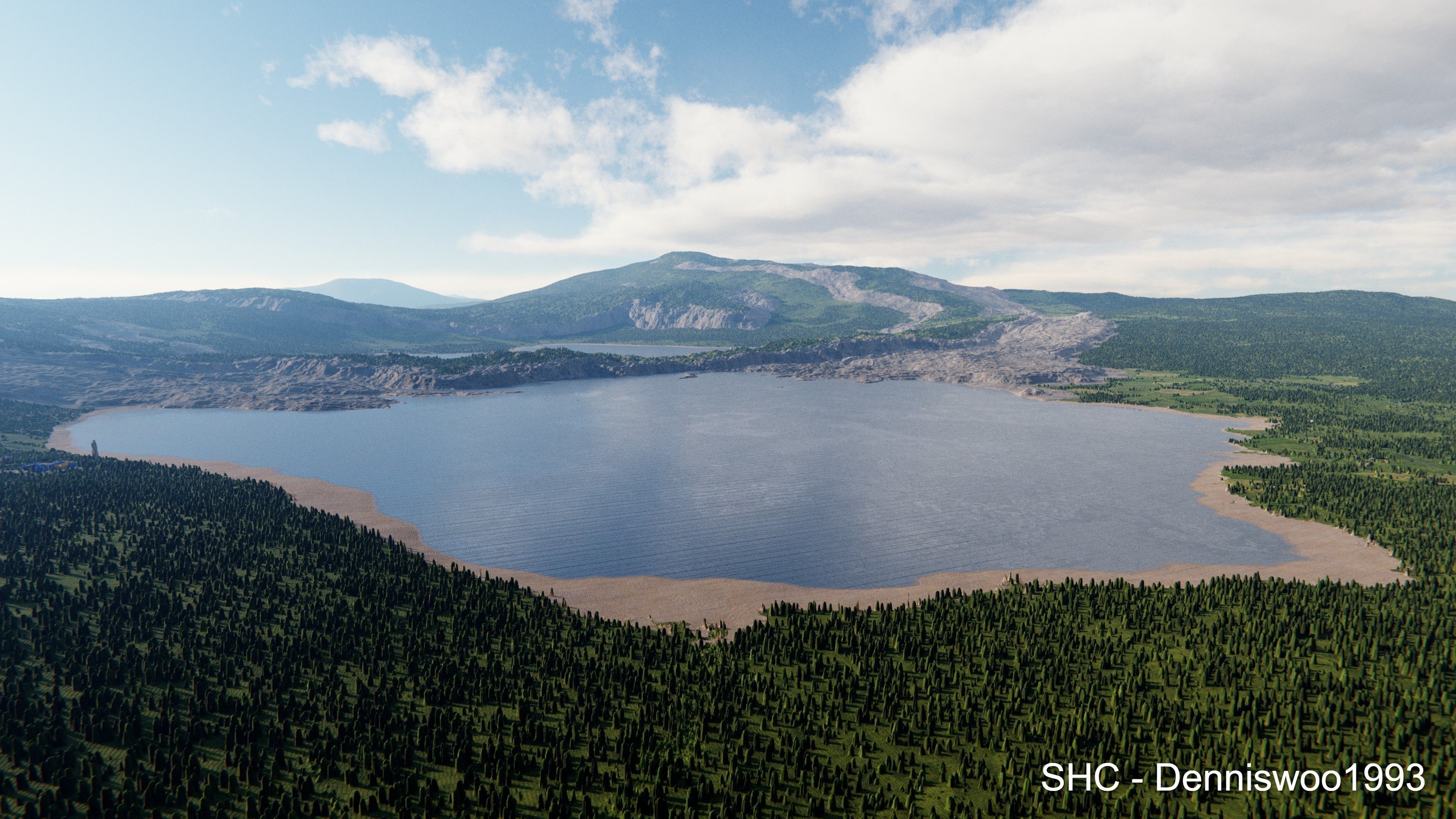 Large scale procedural planet with 3D cities and vegetation 3D model_14