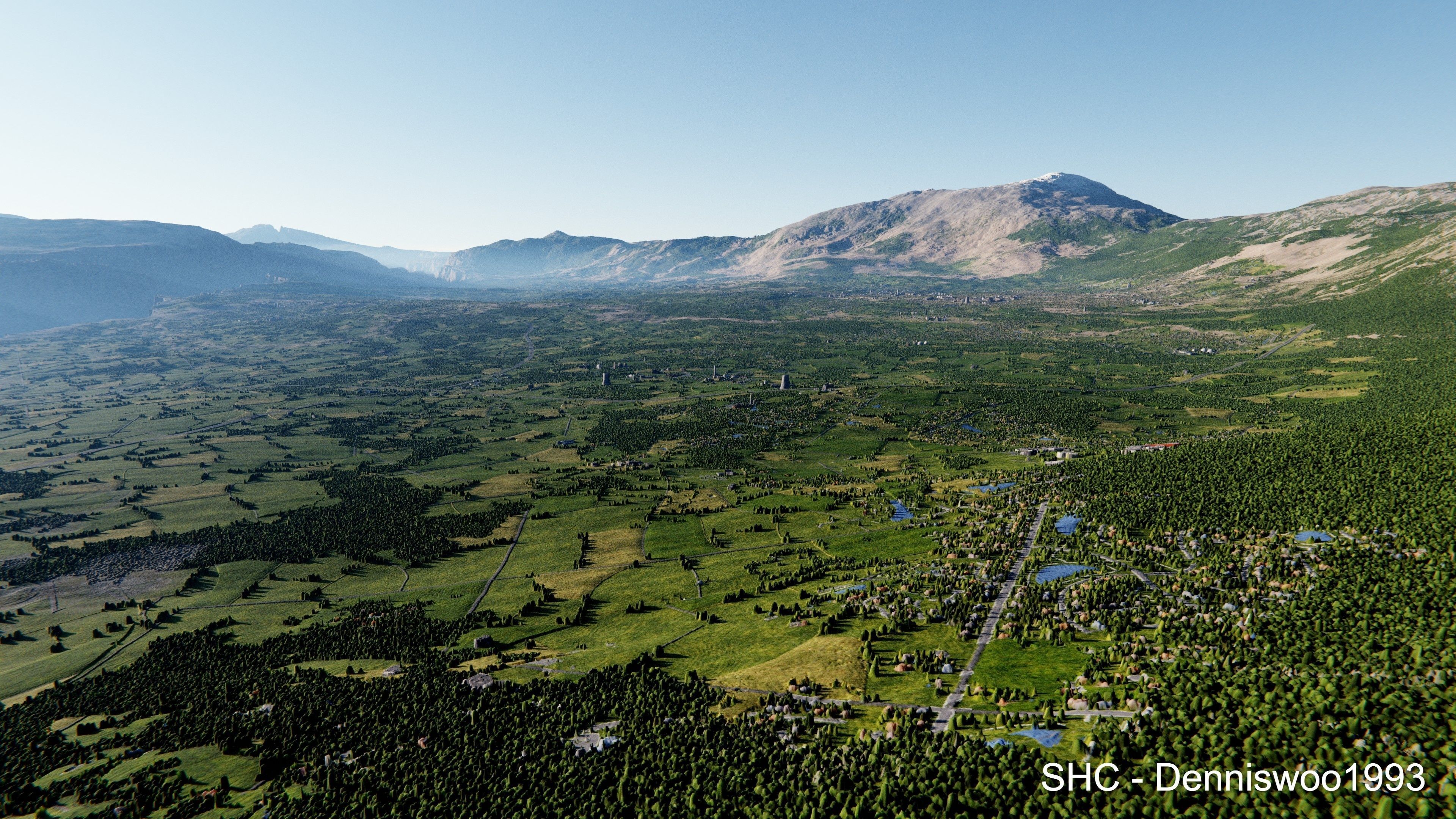 Large scale procedural planet with 3D cities and vegetation 3D model_80