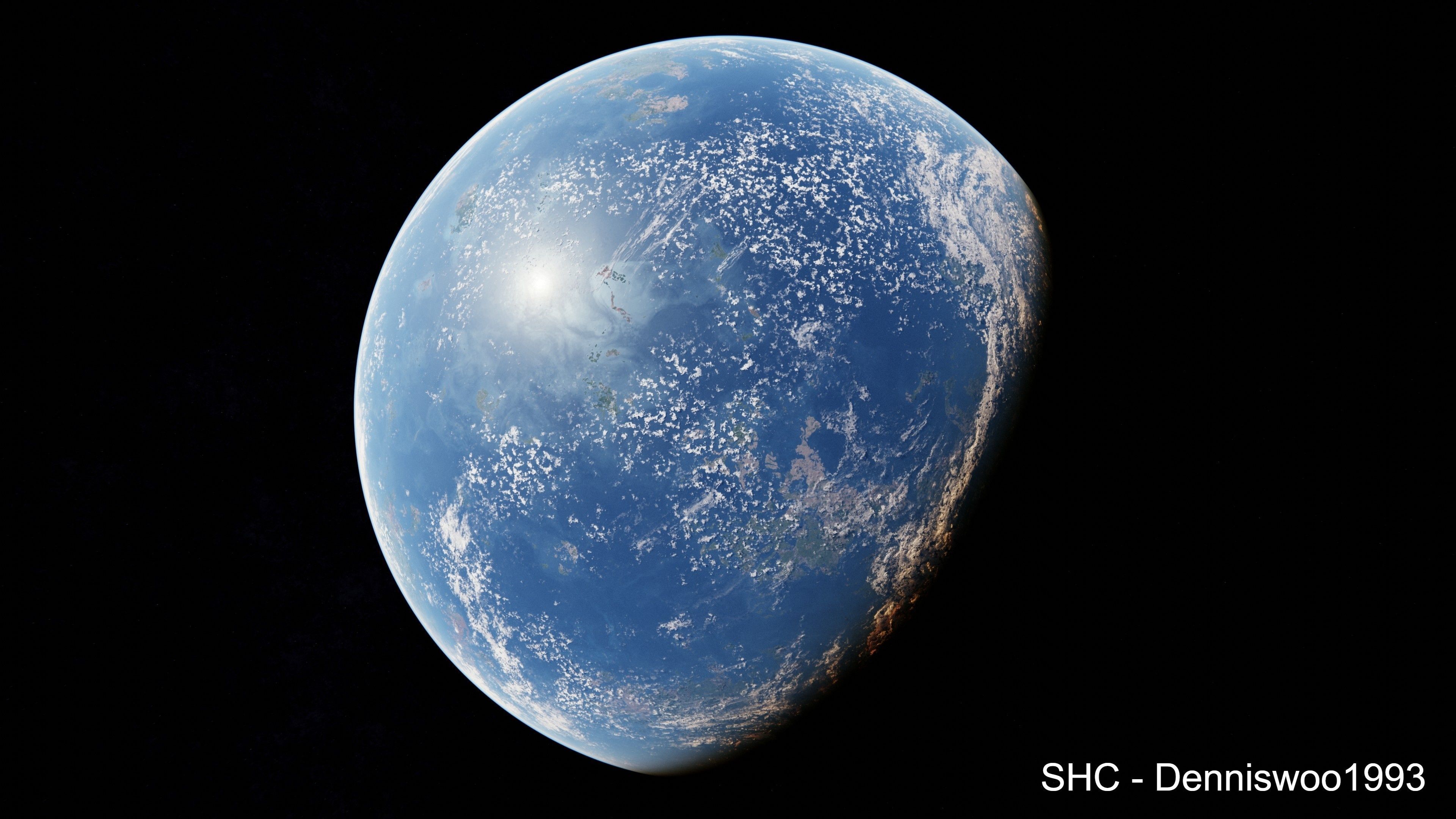 Large scale procedural planet with 3D cities and vegetation 3D model_9