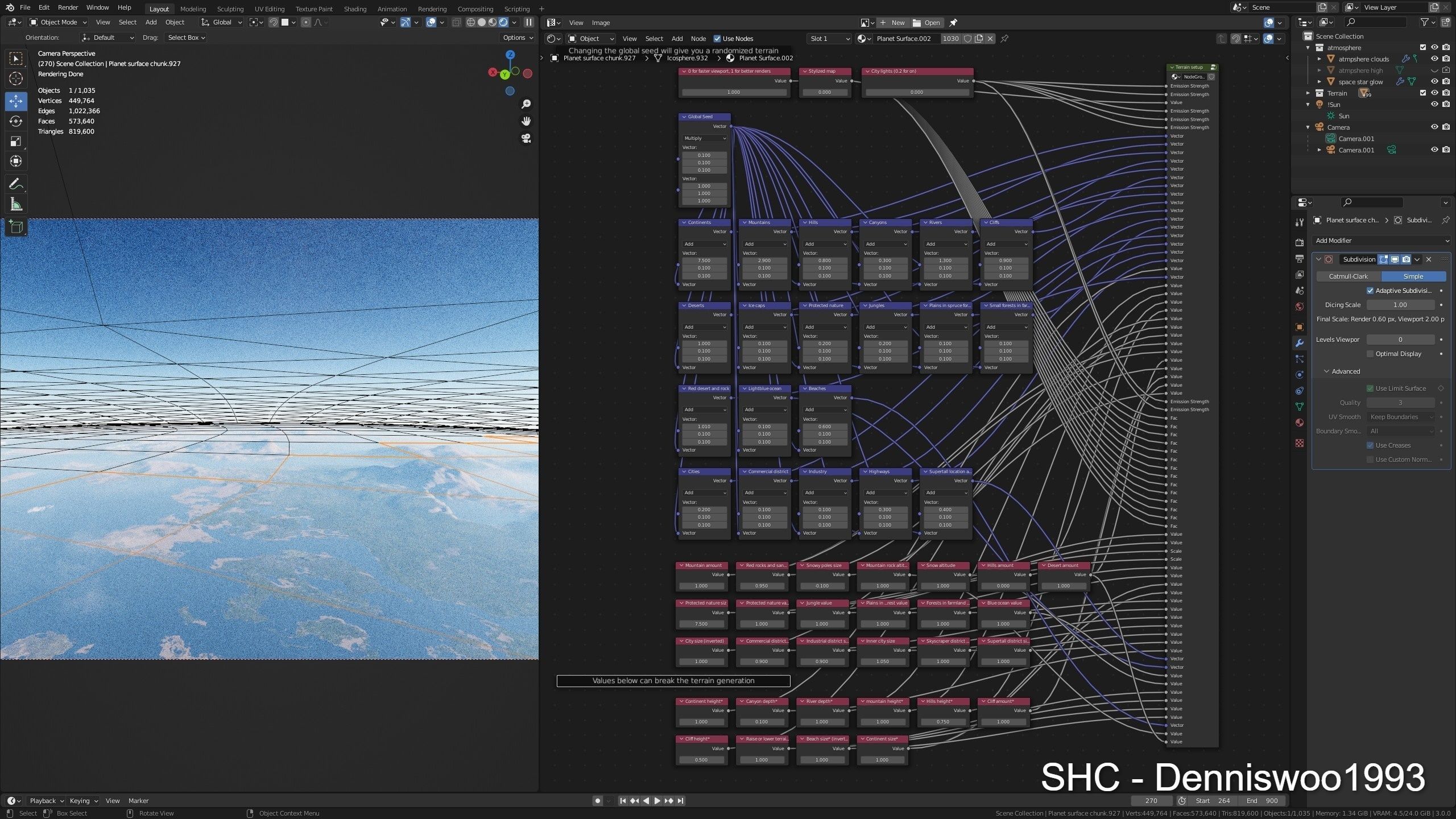 Large scale procedural planet with 3D cities and vegetation 3D model_20