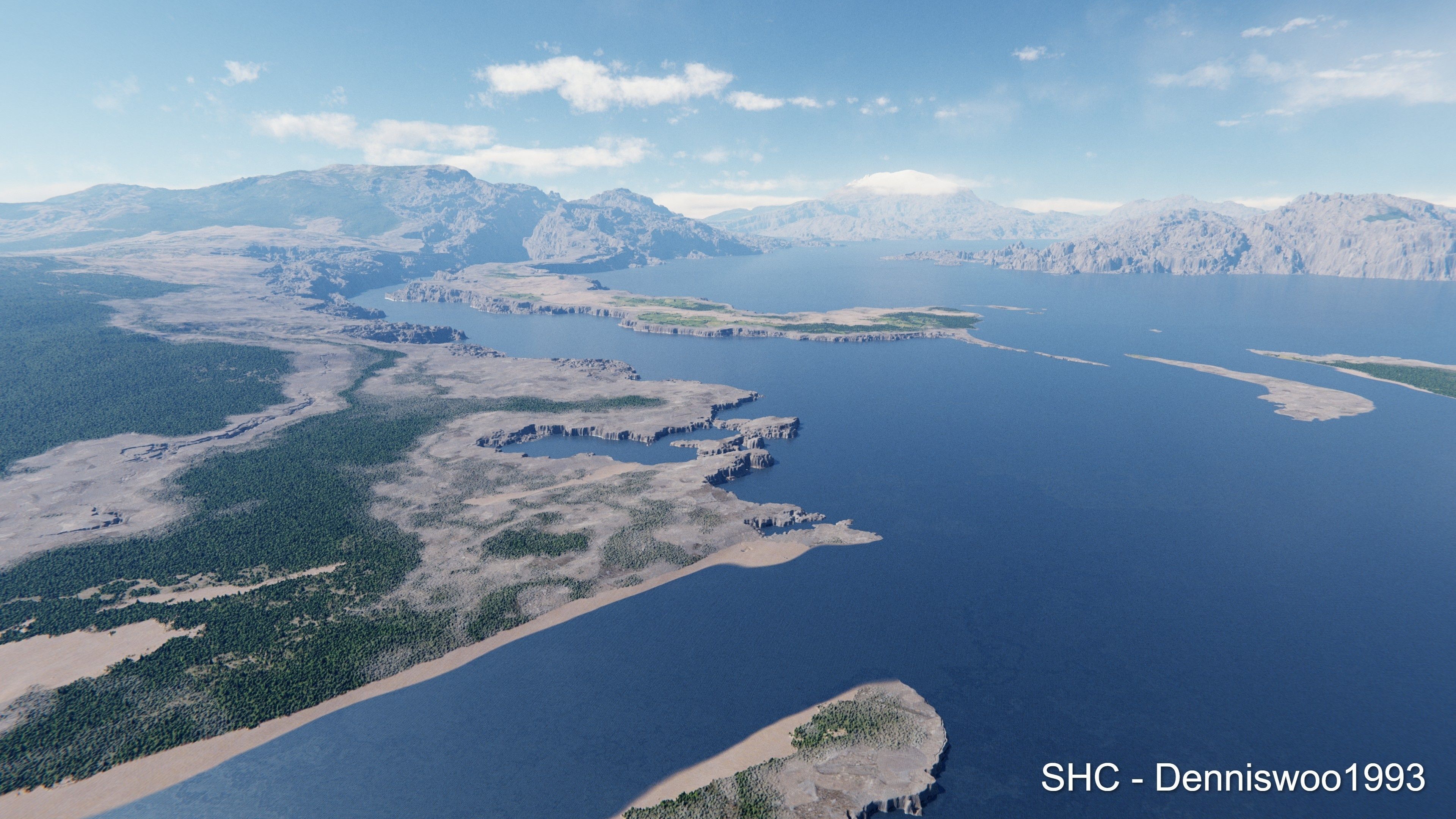 Large scale procedural planet with 3D cities and vegetation 3D model_43