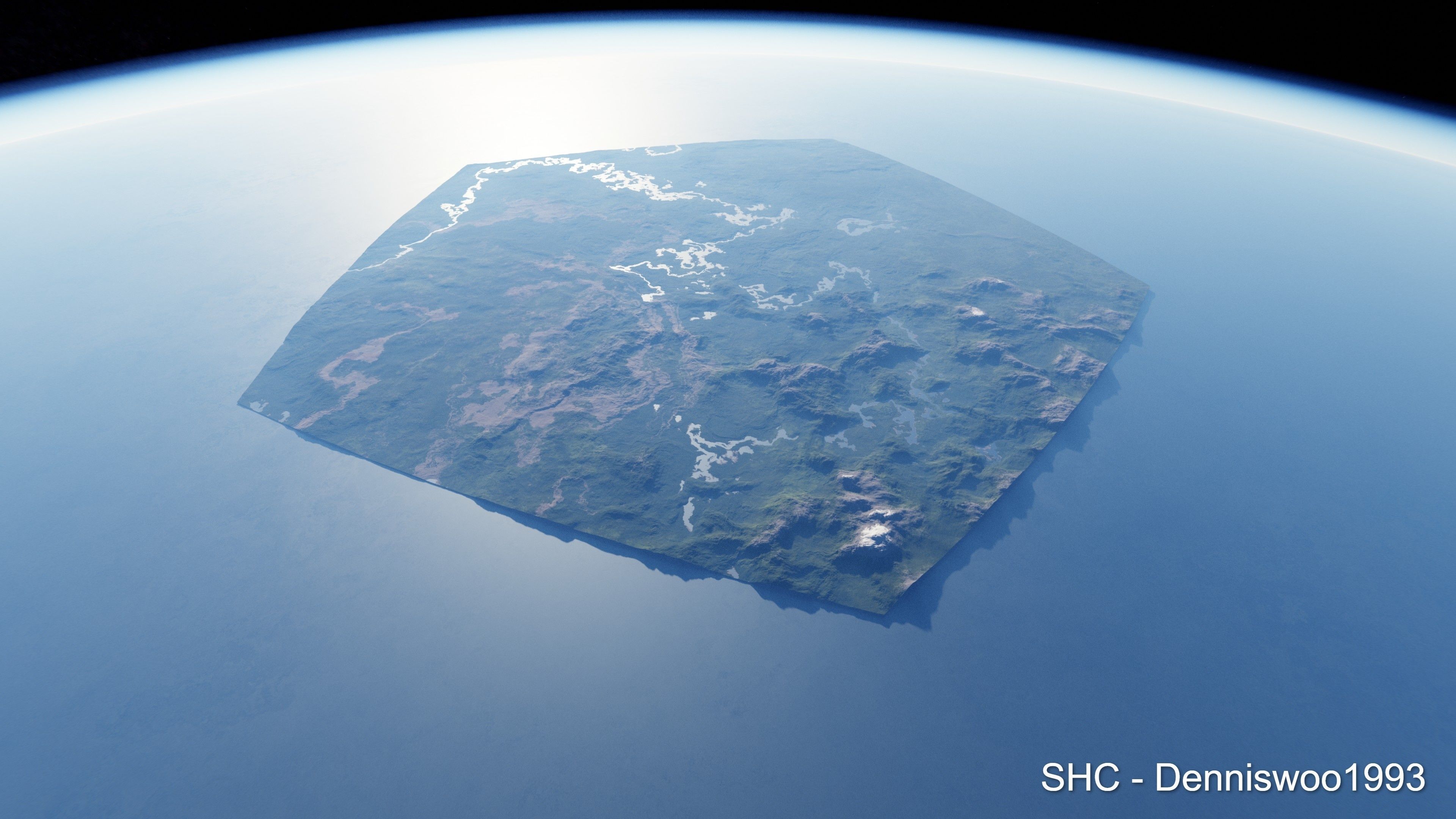 Large scale procedural planet with 3D cities and vegetation 3D model_79