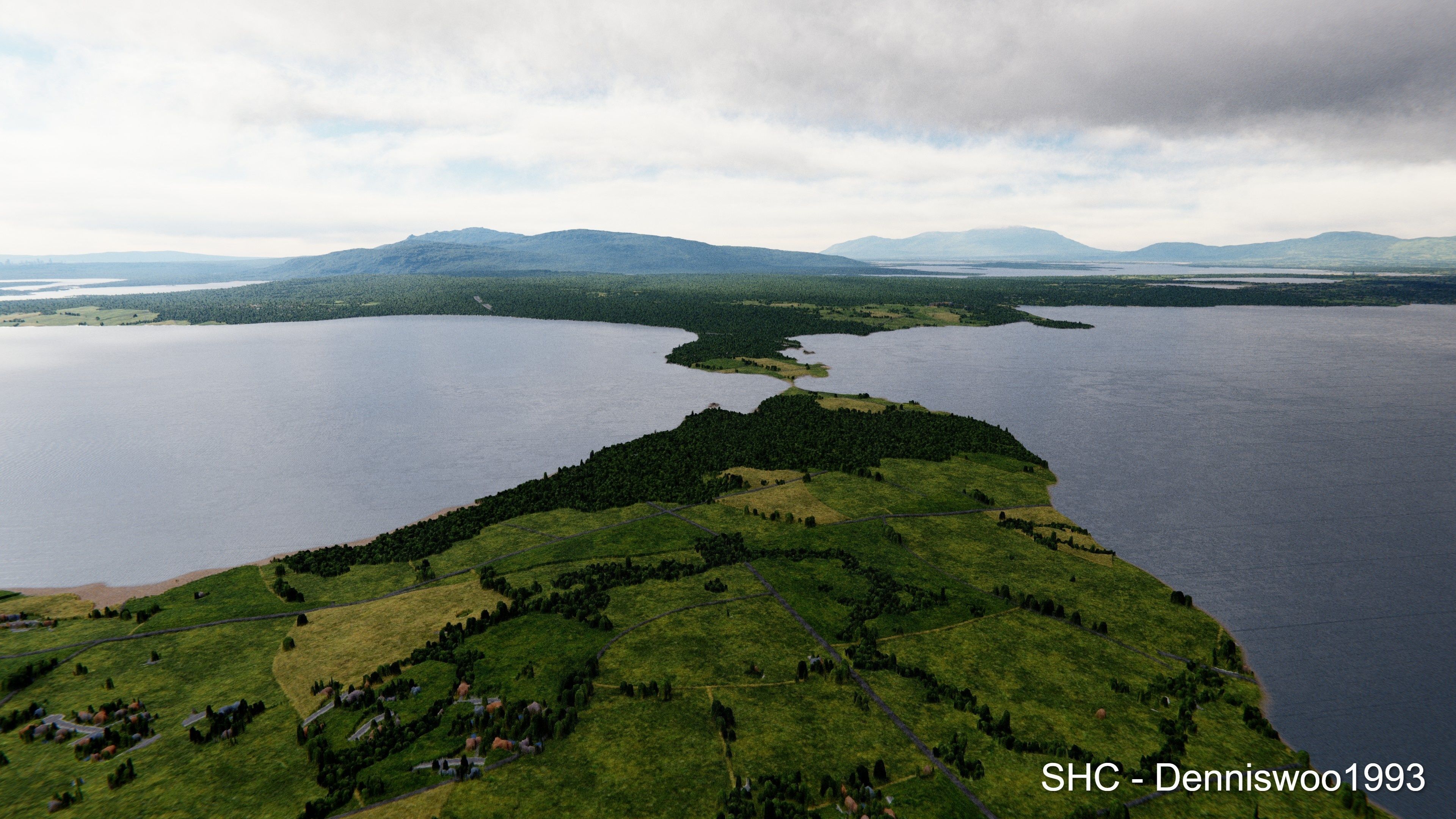 Large scale procedural planet with 3D cities and vegetation 3D model_34