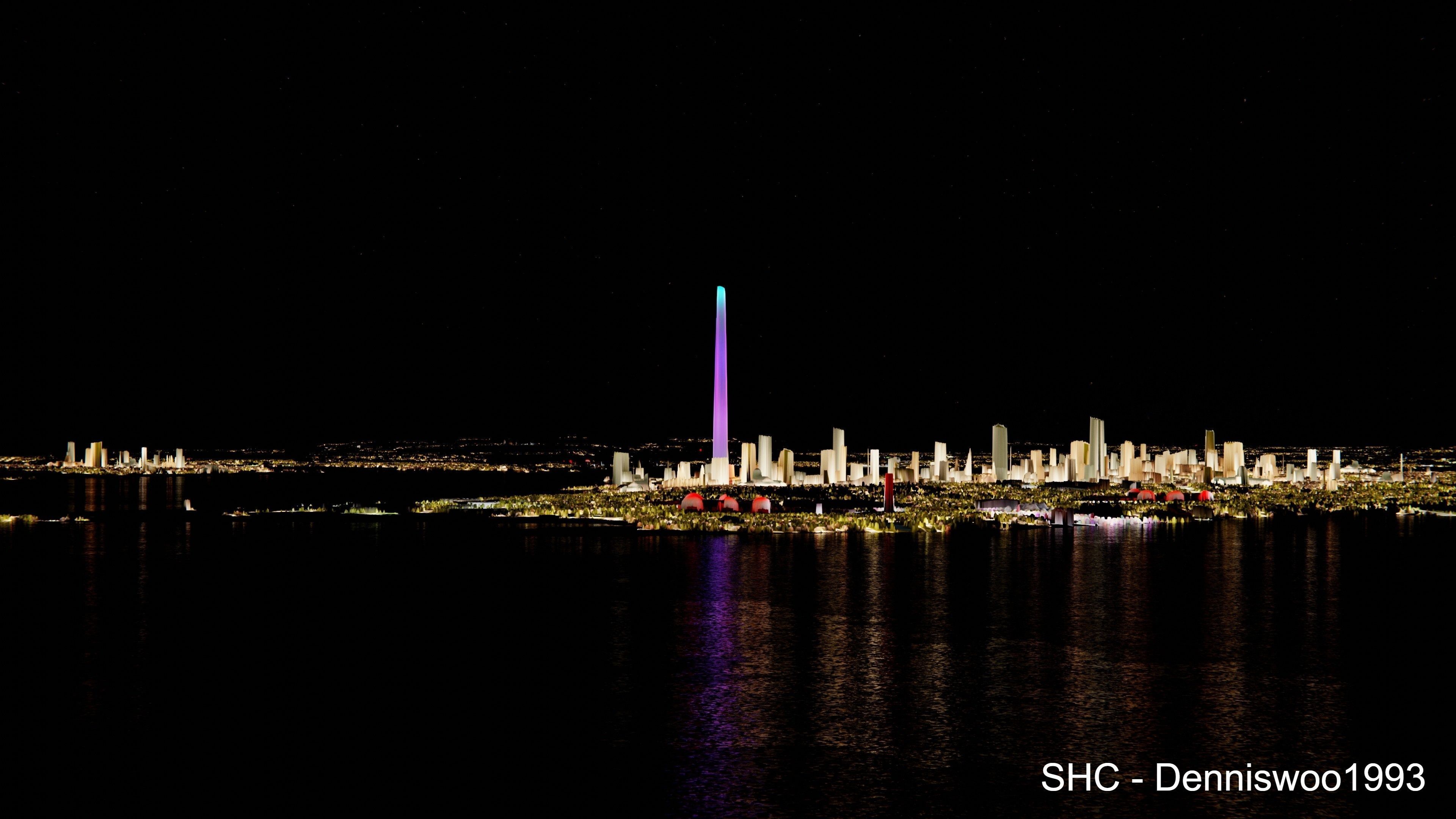 Large scale procedural planet with 3D cities and vegetation 3D model_38