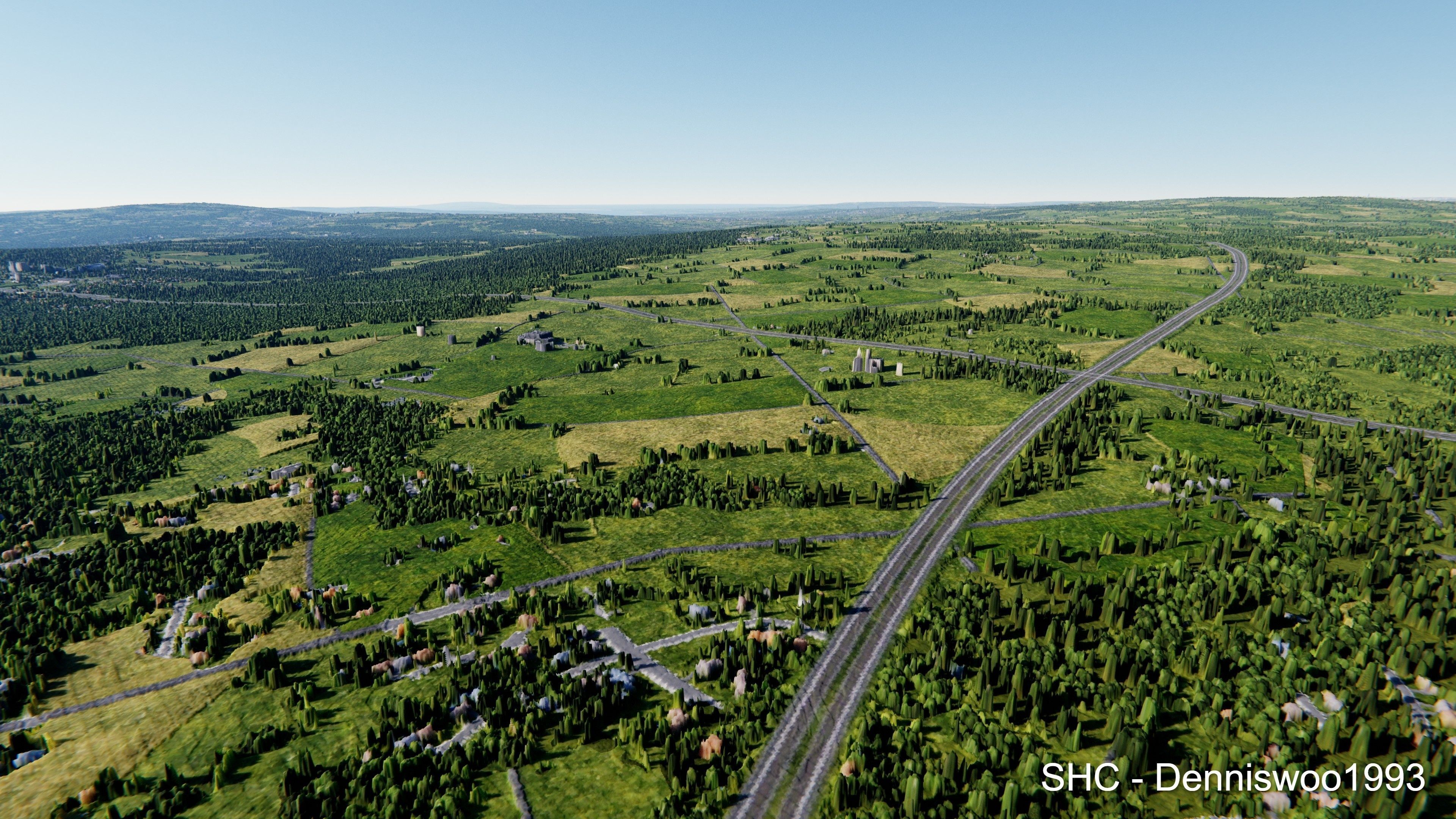 Large scale procedural planet with 3D cities and vegetation 3D model_81