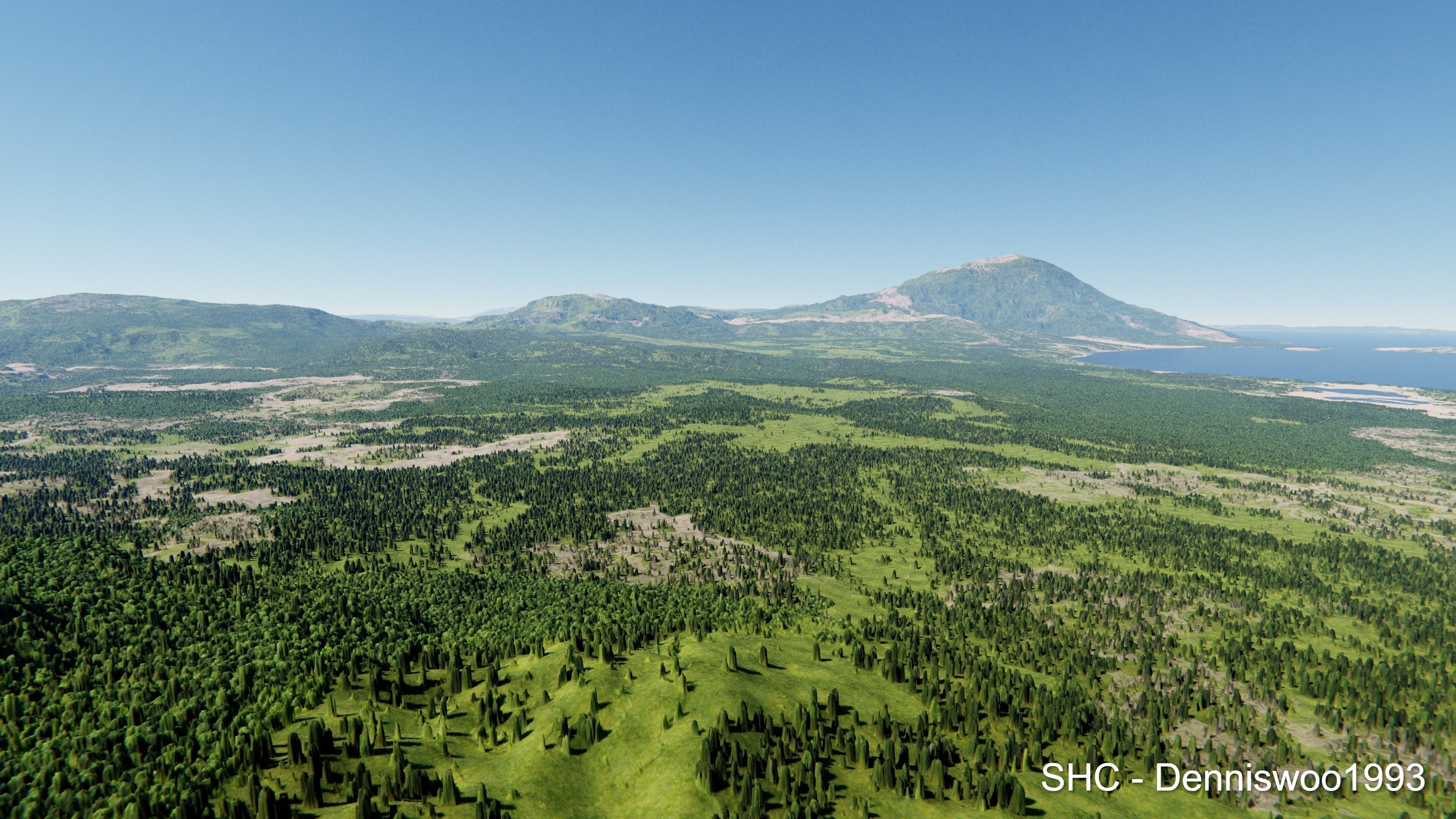 Large scale procedural planet with 3D cities and vegetation 3D model_83