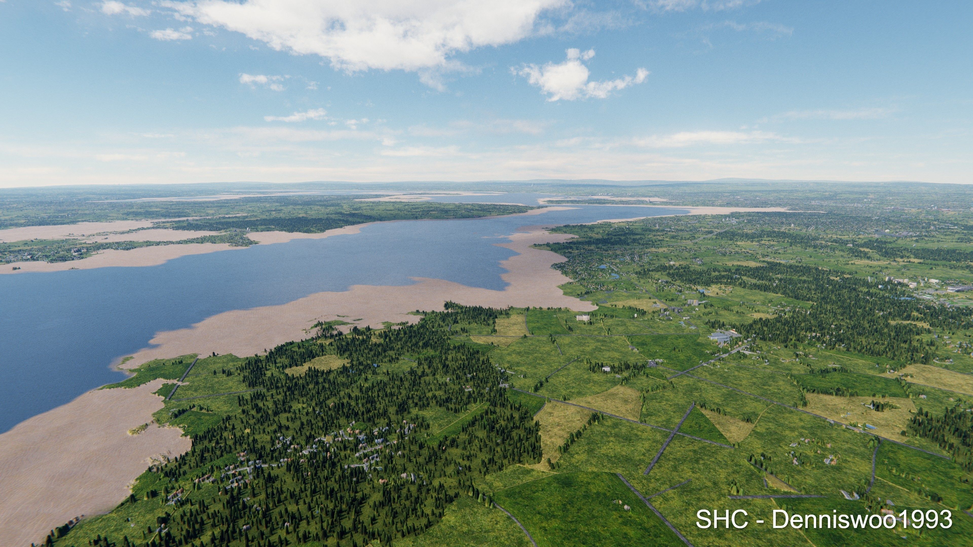 Large scale procedural planet with 3D cities and vegetation 3D model_42