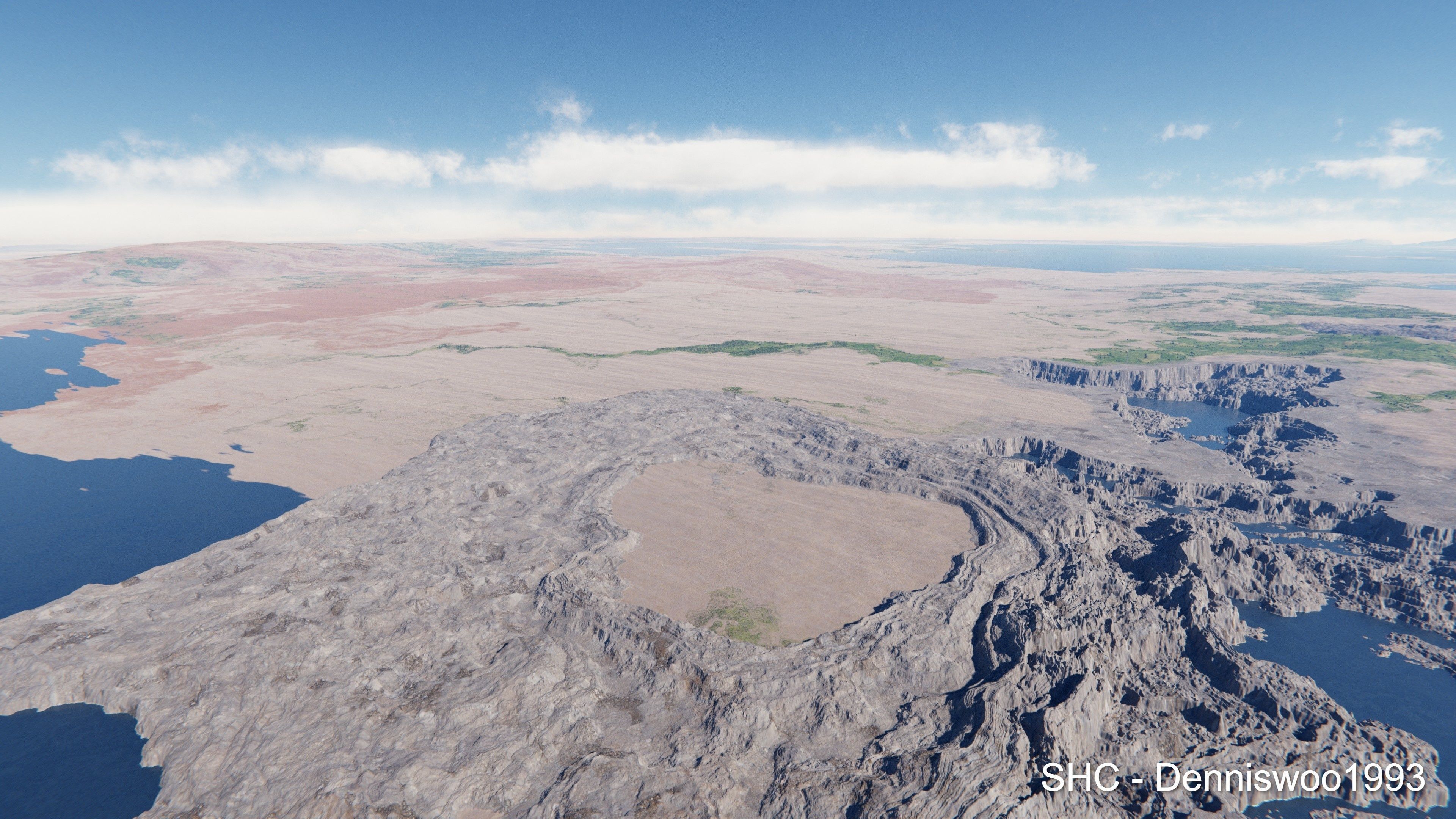 Large scale procedural planet with 3D cities and vegetation 3D model_41