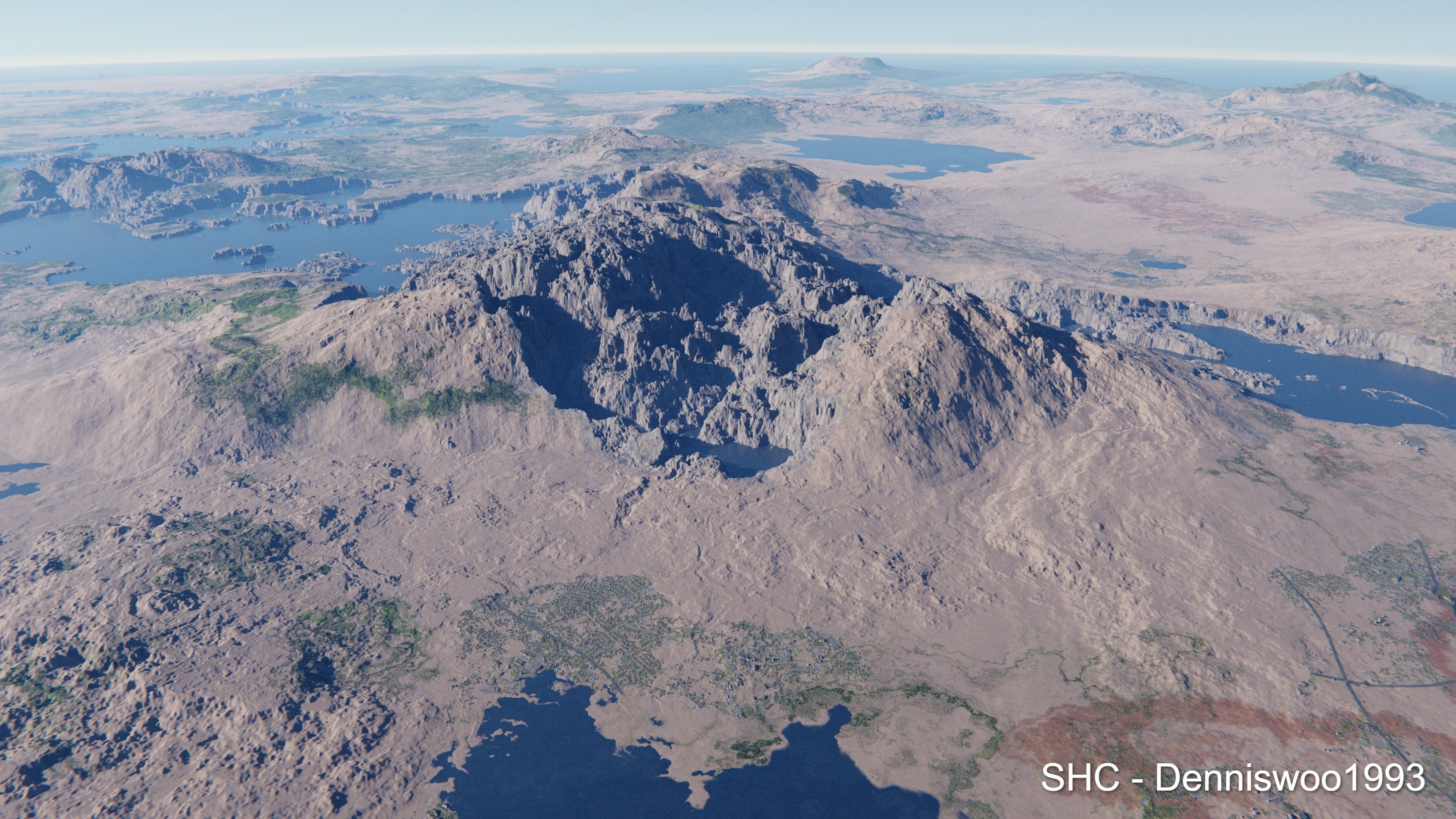 Large scale procedural planet with 3D cities and vegetation 3D model_66