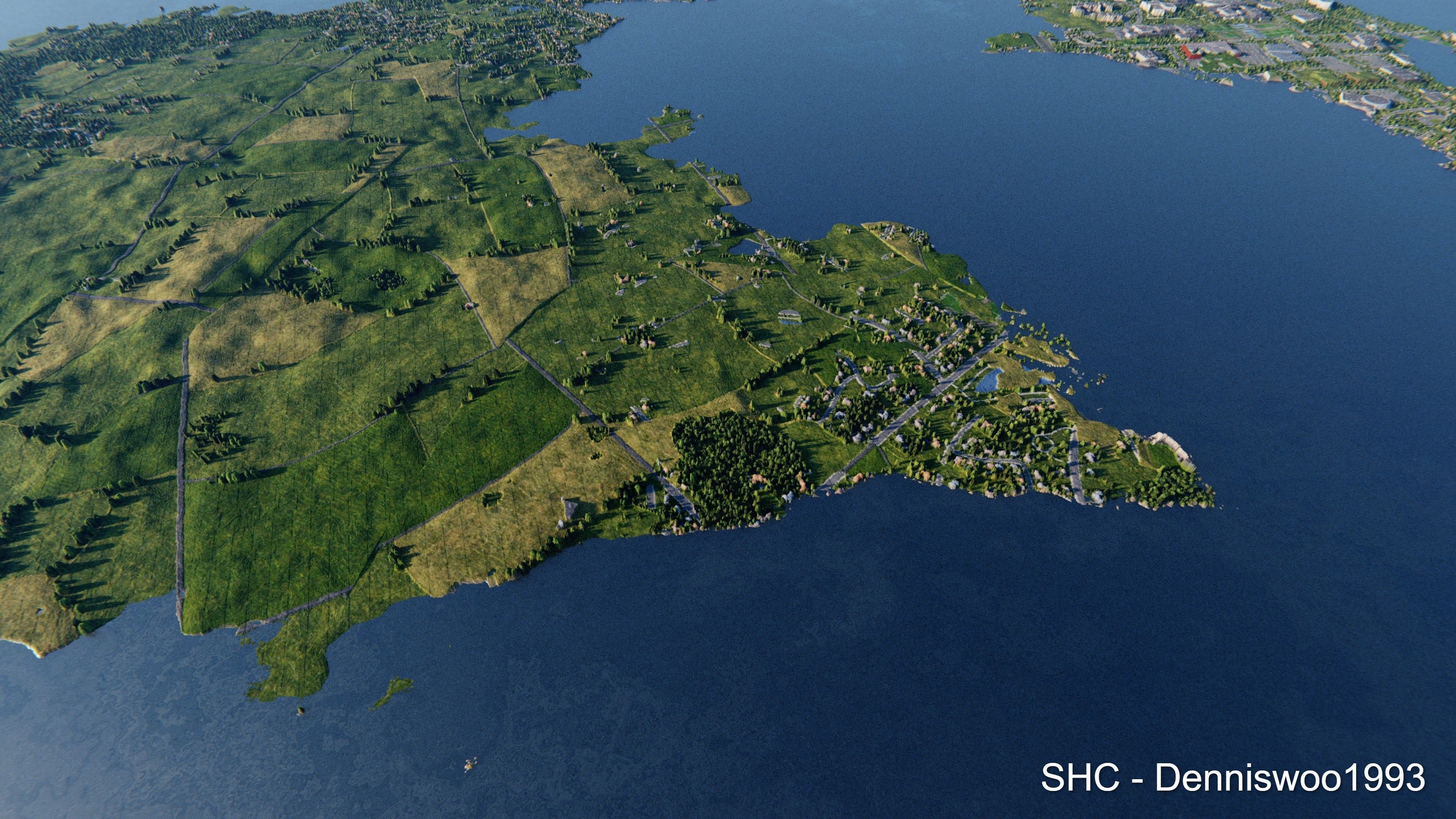 Large scale procedural planet with 3D cities and vegetation 3D model_54