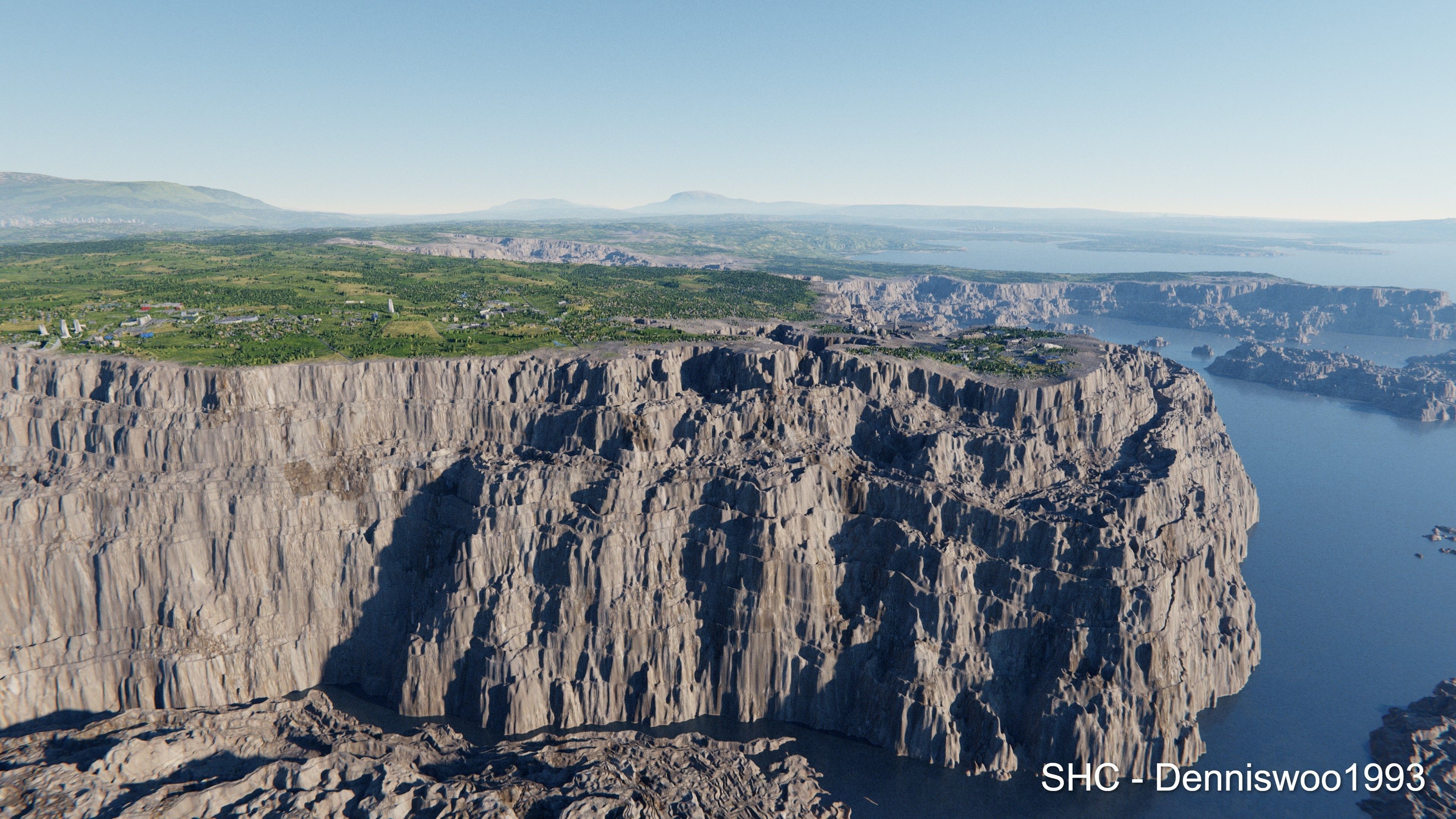 Large scale procedural planet with 3D cities and vegetation 3D model_30