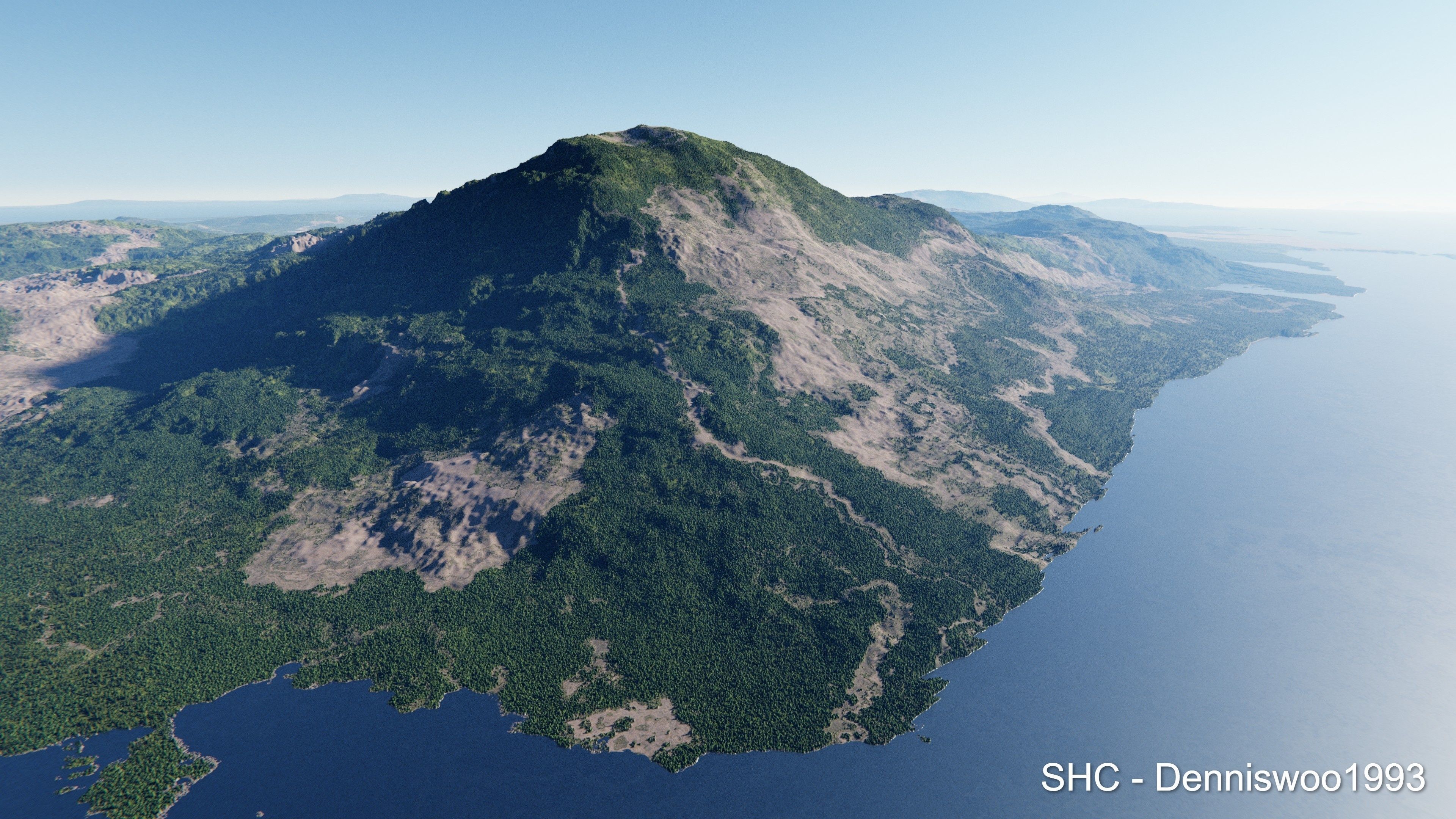 Large scale procedural planet with 3D cities and vegetation 3D model_67