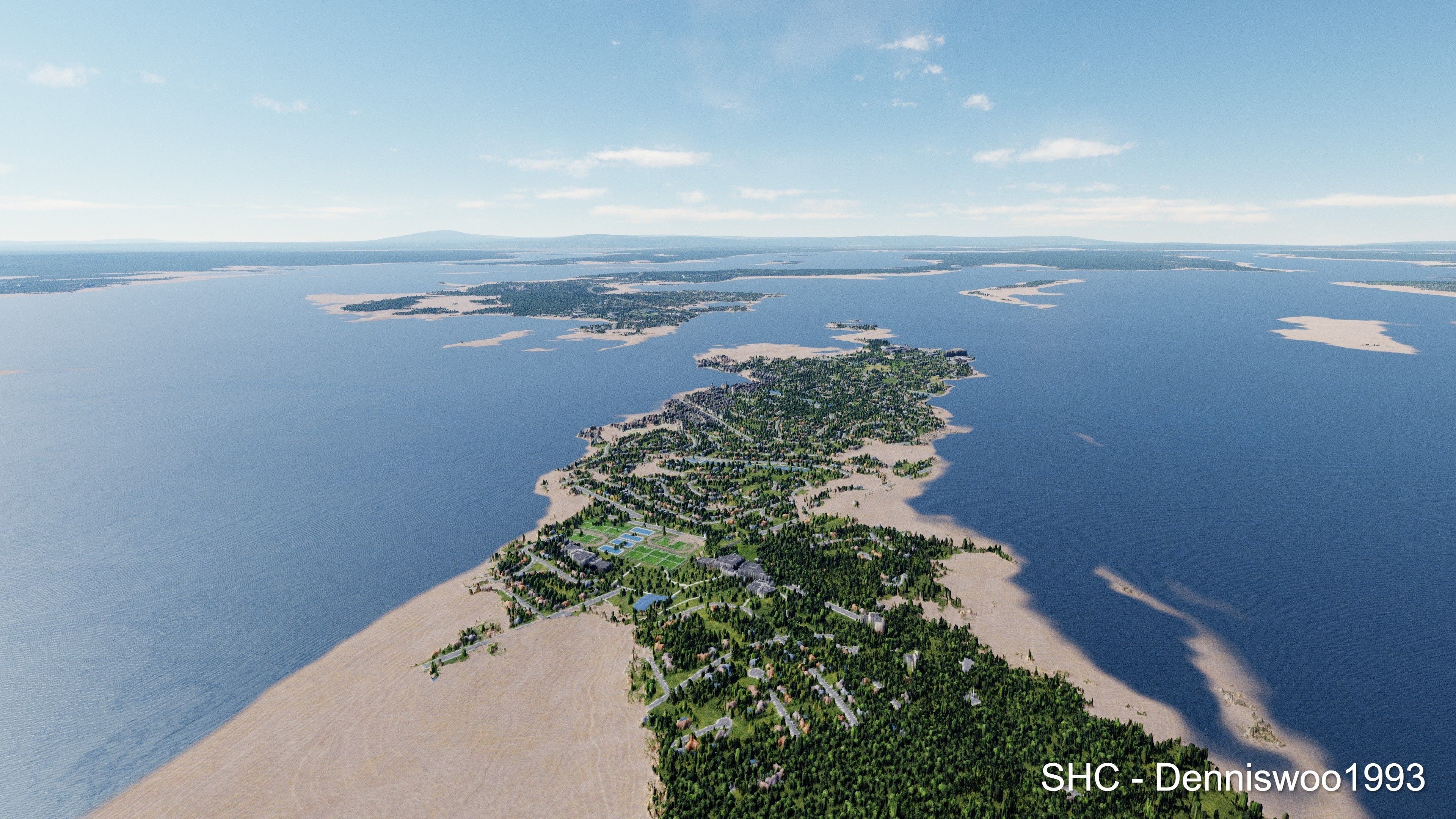 Large scale procedural planet with 3D cities and vegetation 3D model_90