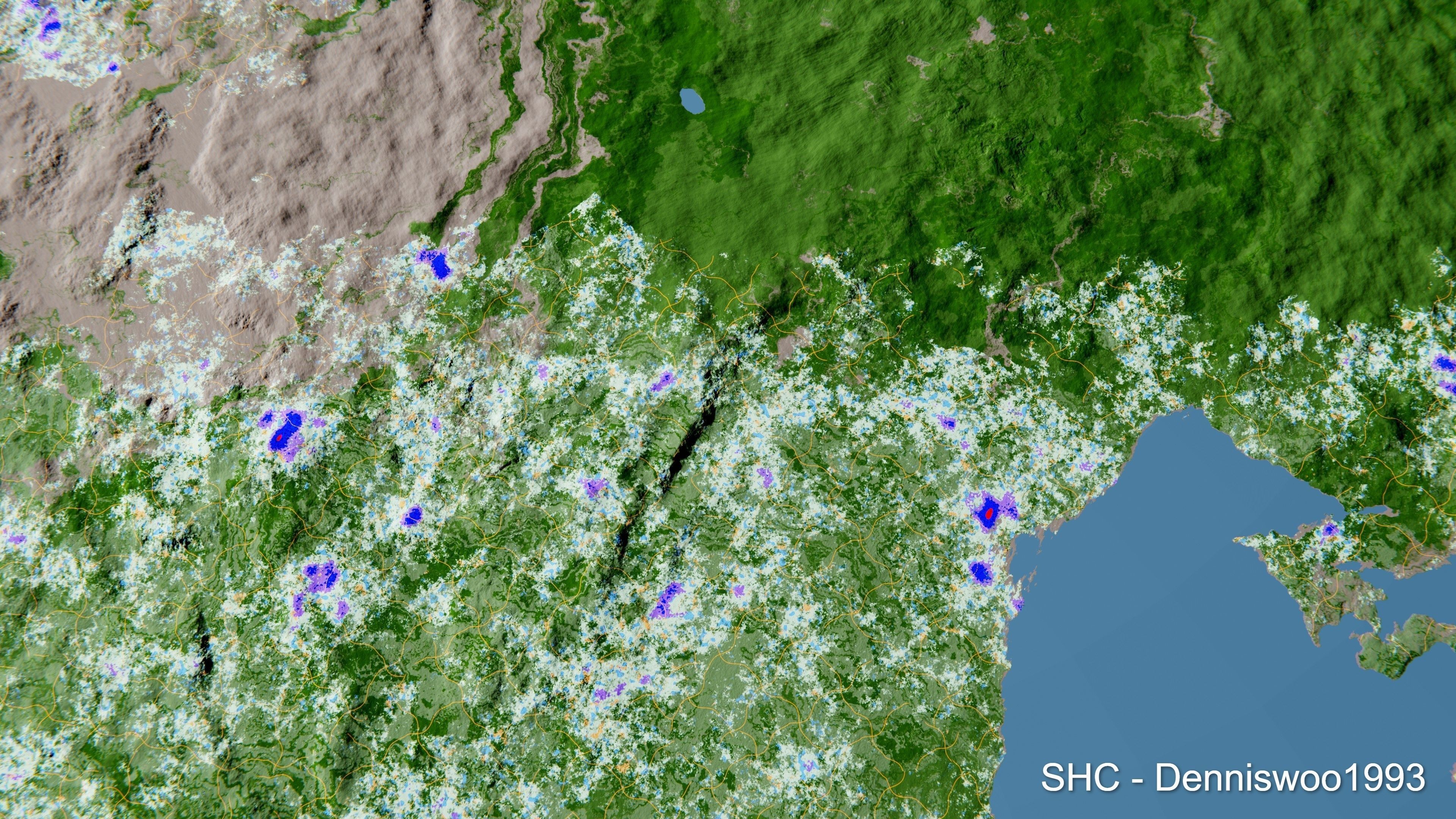 Large scale procedural planet with 3D cities and vegetation 3D model_69
