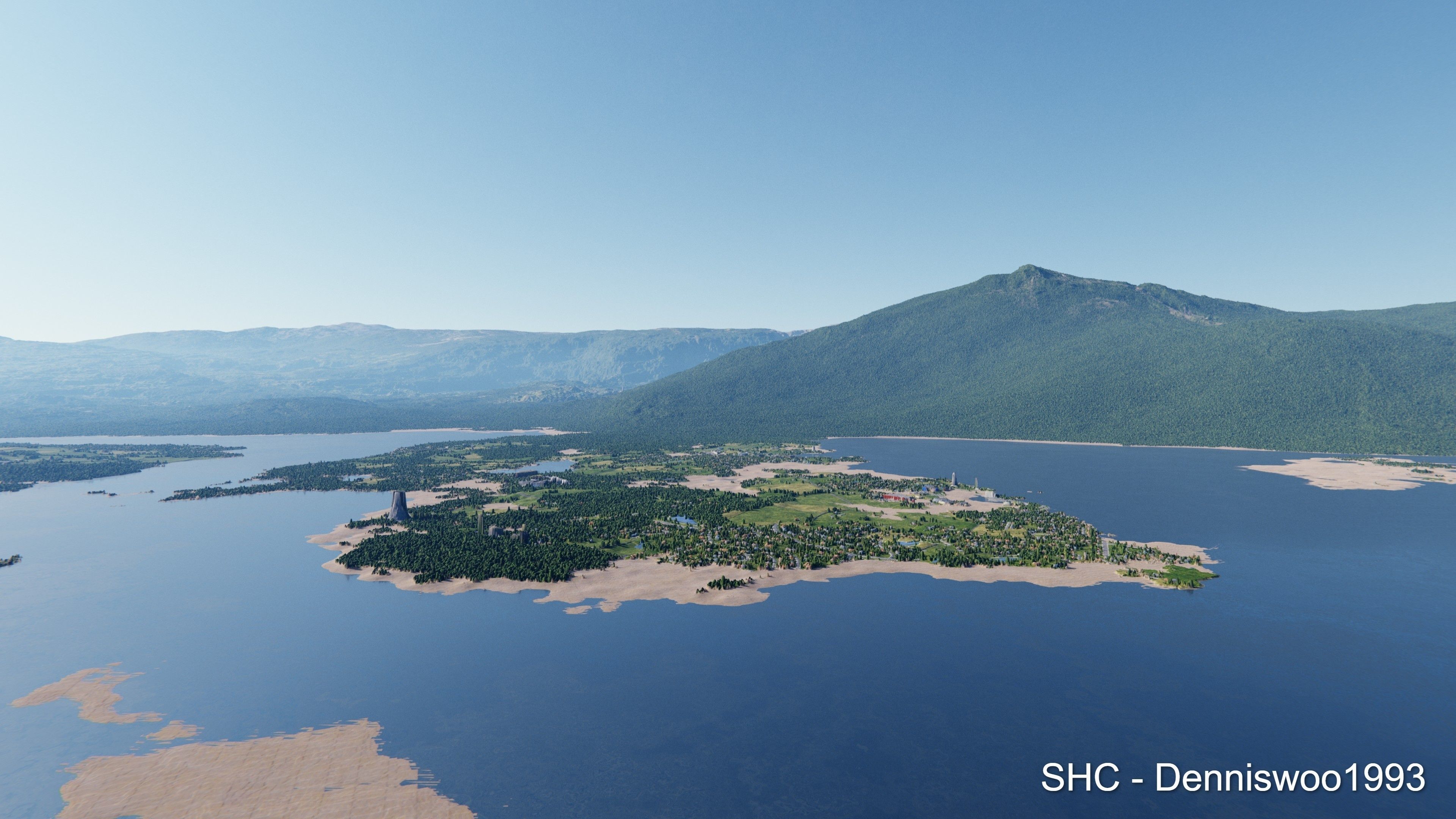 Large scale procedural planet with 3D cities and vegetation 3D model_74