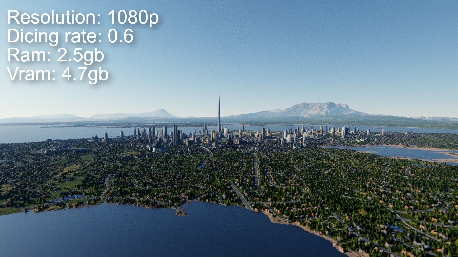 Large scale procedural planet with 3D cities and vegetation 3D model_16