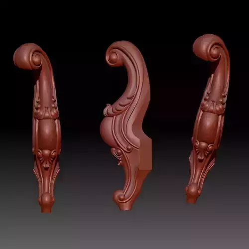 European carved furniture legs02 3D print model