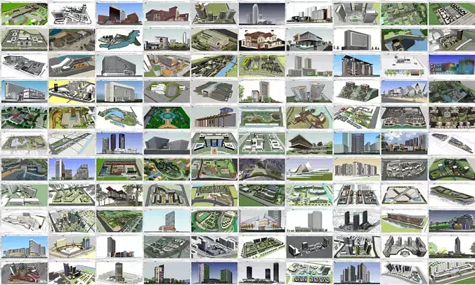 Collection 100 Sketchup diverse models 