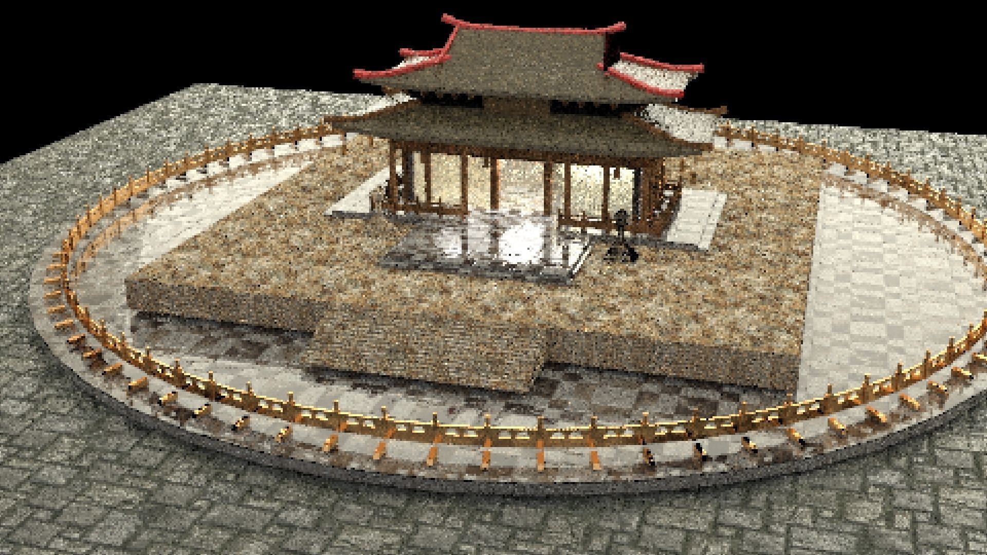 Chinese ancient house Low-poly 3D model_1