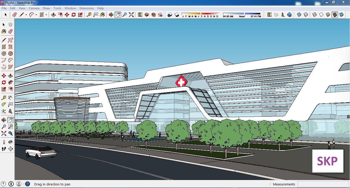 Sketchup Hospital F1 3D model_1