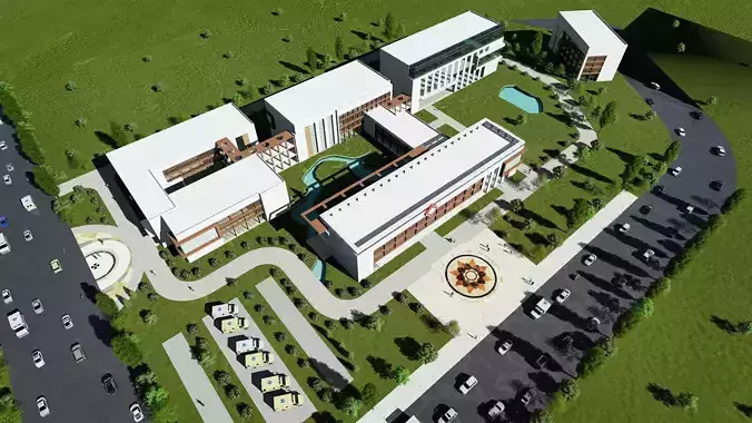 Sketchup Hospital F2 with Render and Lumion file 3D model