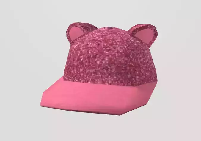 pink cat ears cap Low-poly 3D model