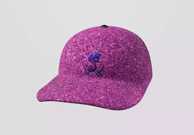 purple glittery hat 3D model