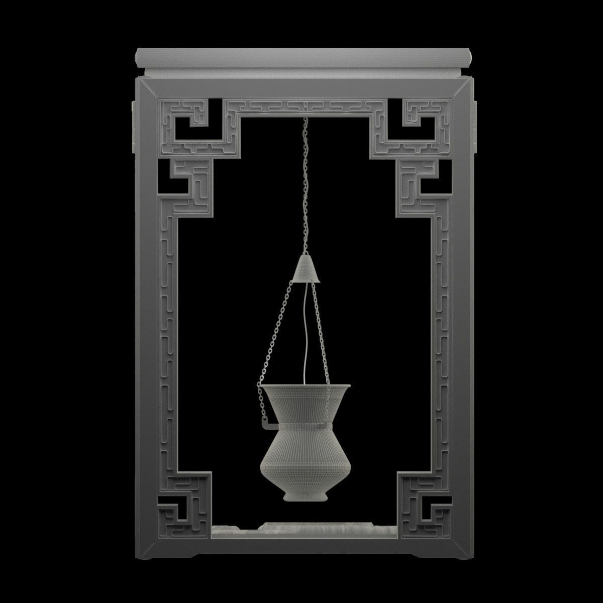 Chinese red lantern 3D model_5