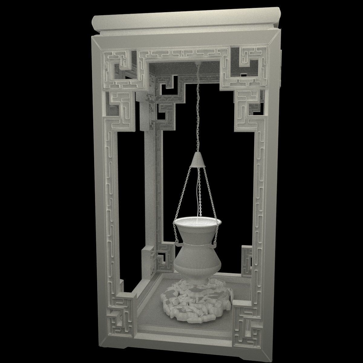 Chinese red lantern 3D model_6