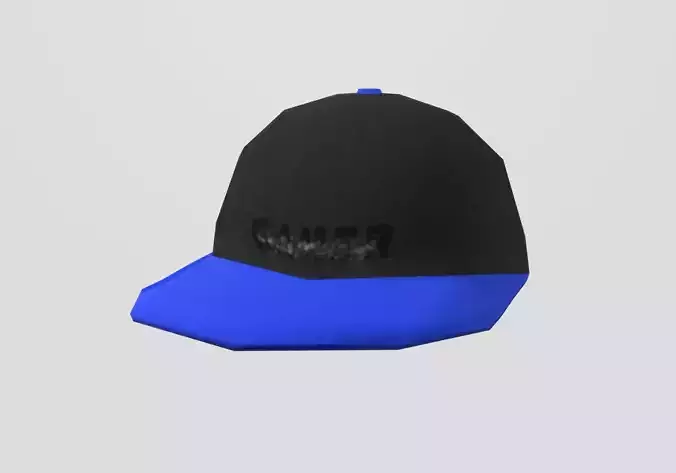 low poly black gamer cap