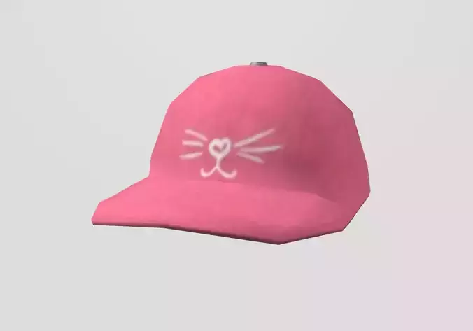 pink cat cap Low-poly 3D model