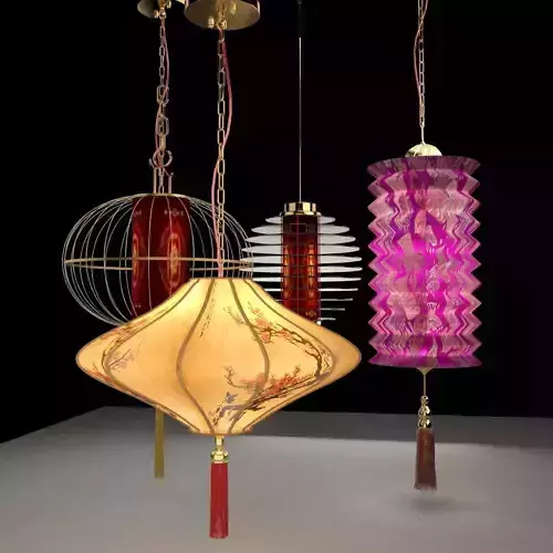 Chinese red lantern  3D model