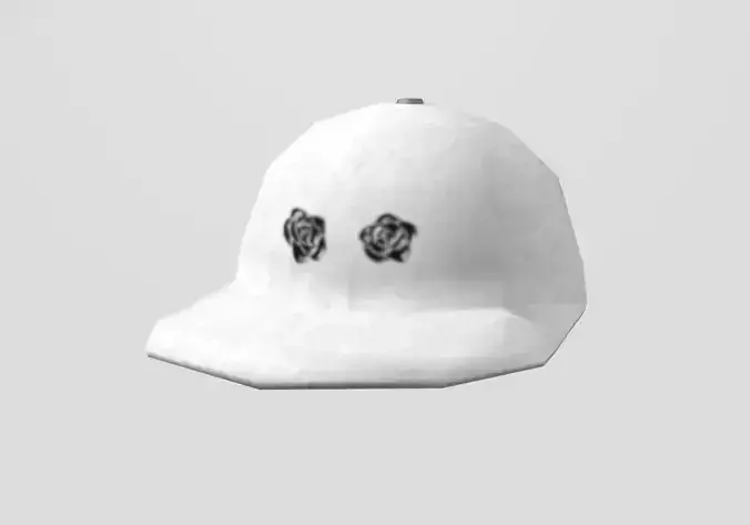 white cap with flower design