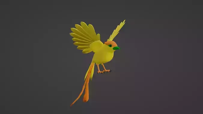 Low poly Yellow Bird Free low-poly 3D model