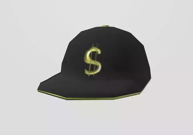 black stylistic cap Low-poly 3D model