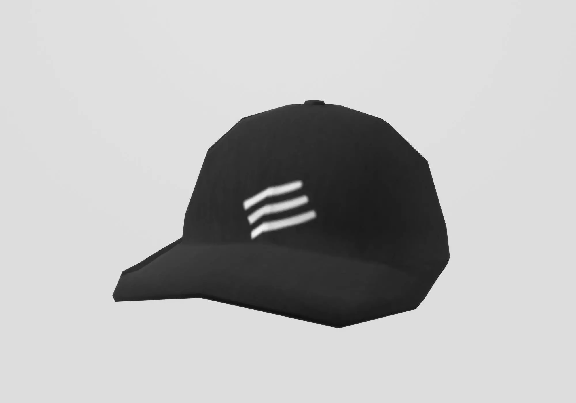black stylistic cap Low-poly 3D model_0