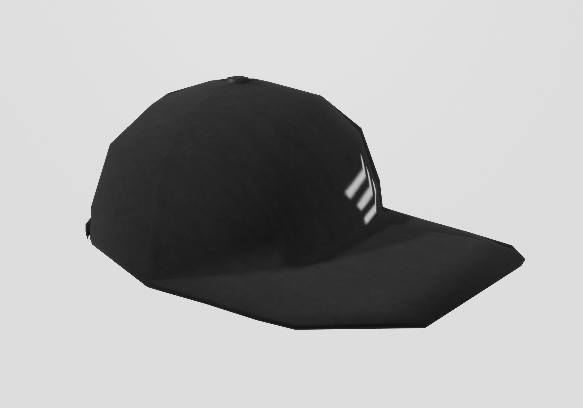 black stylistic cap Low-poly 3D model_3