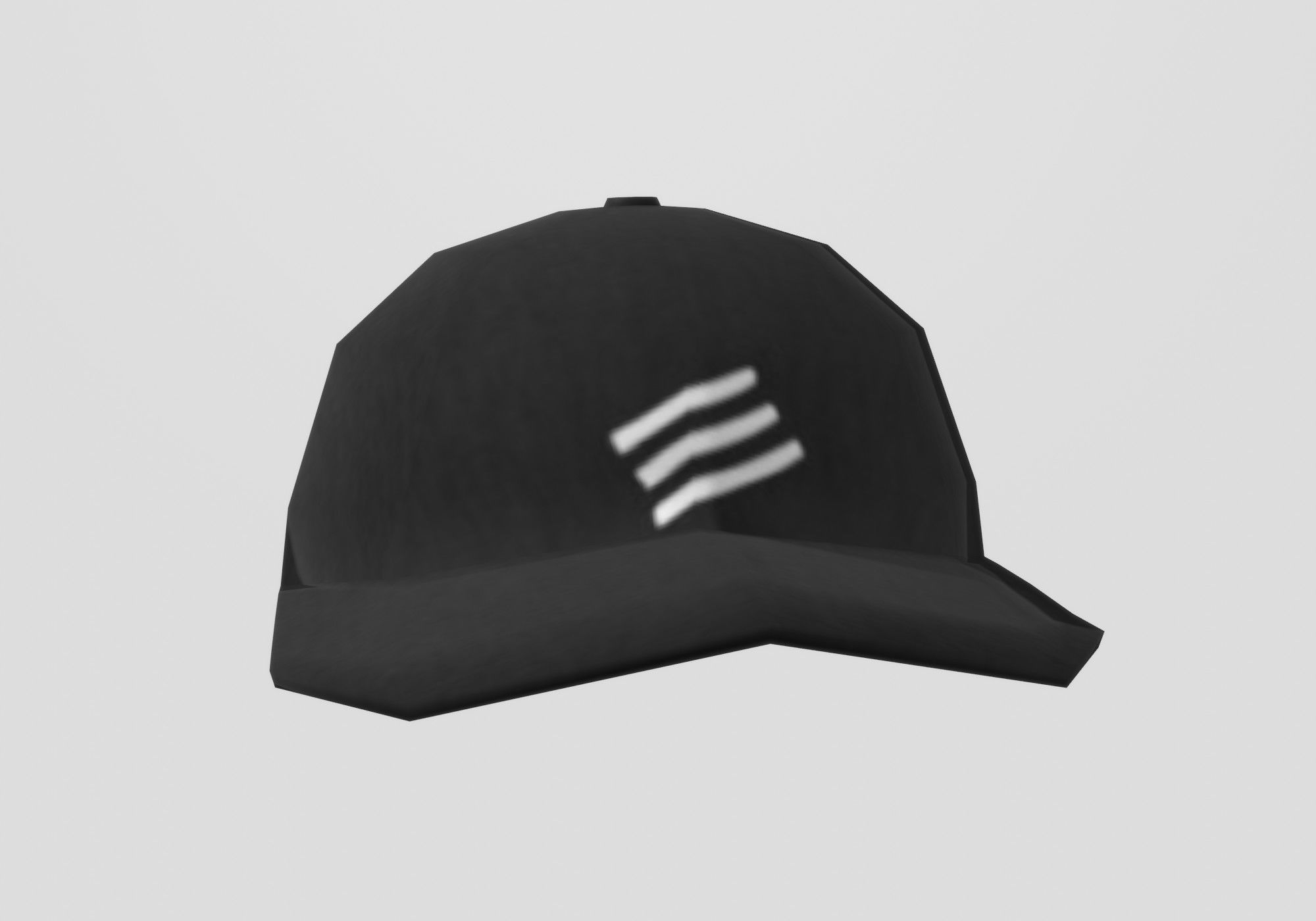black stylistic cap Low-poly 3D model_2