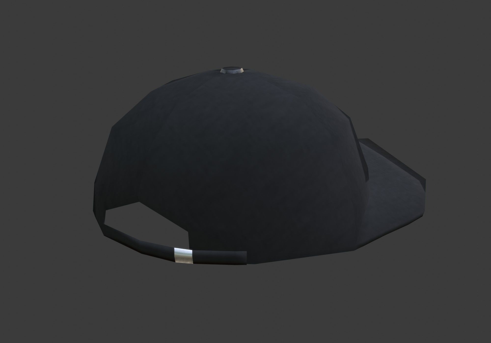 black stylistic cap Low-poly 3D model_6