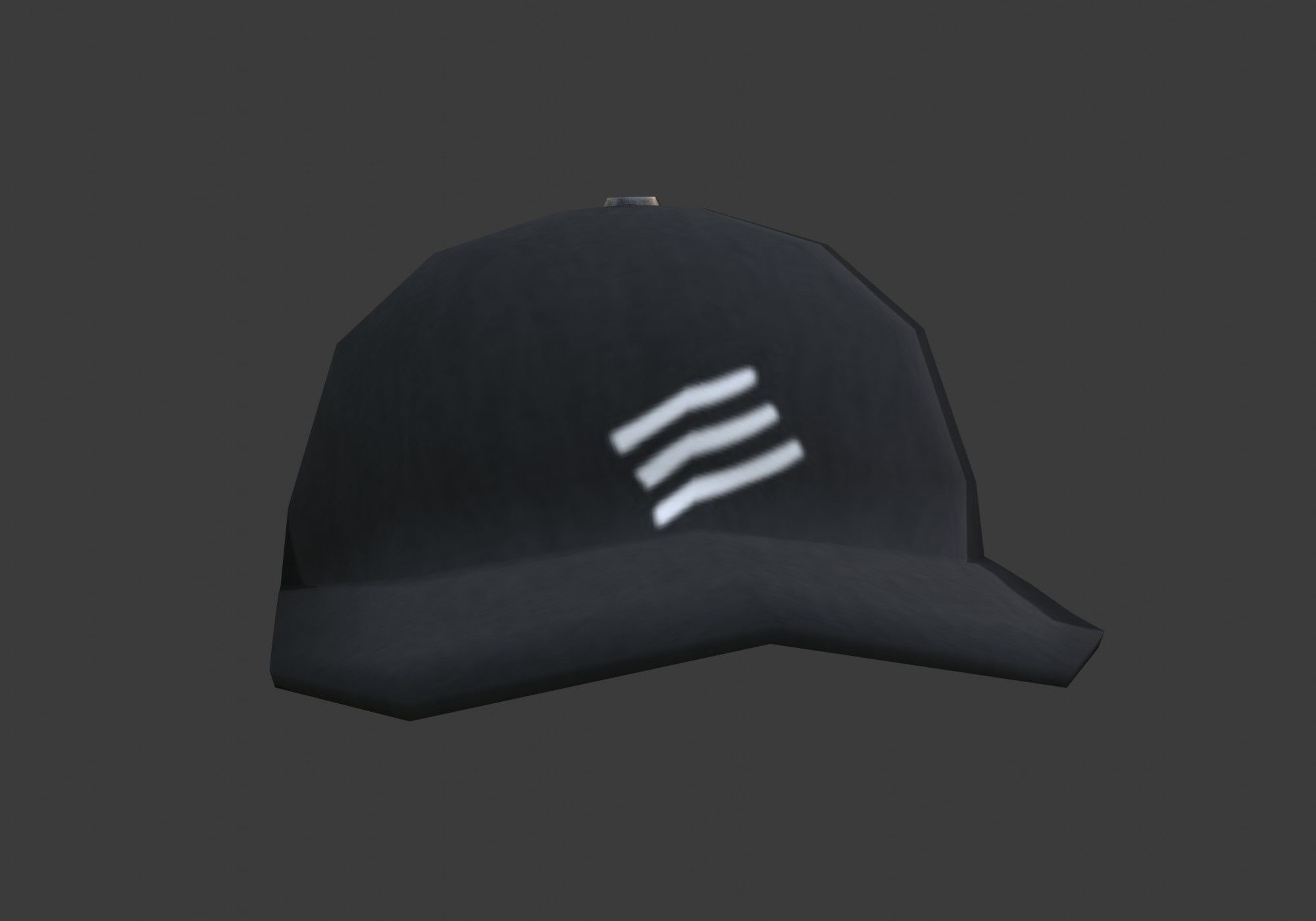 black stylistic cap Low-poly 3D model_7