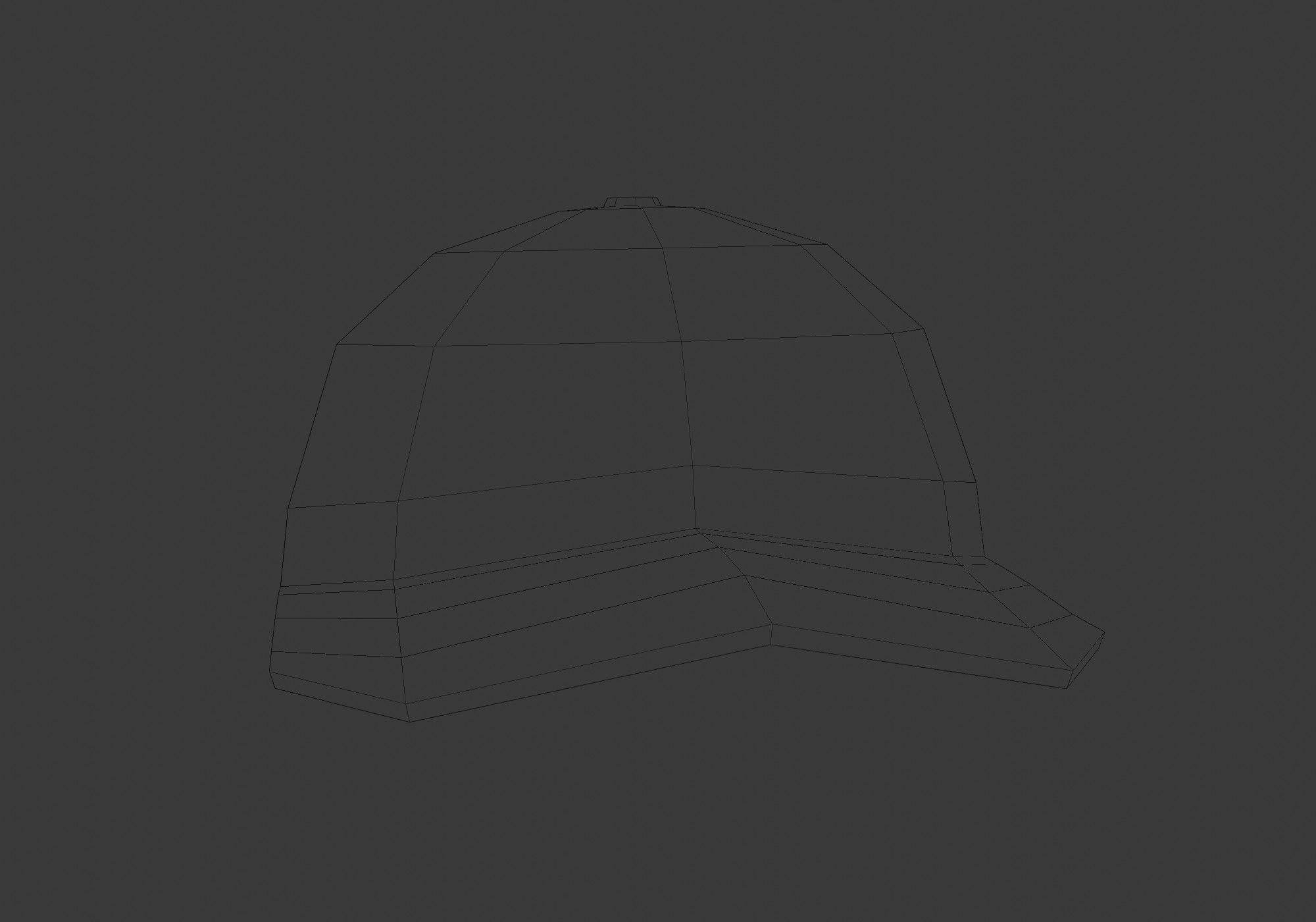 black stylistic cap Low-poly 3D model_12