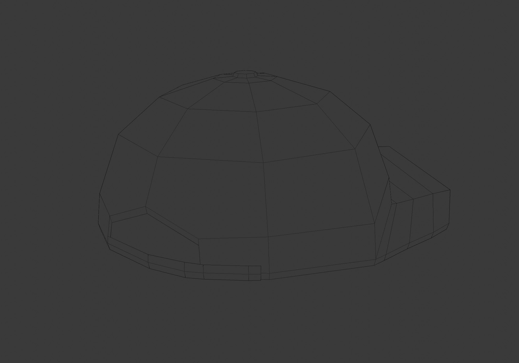 black stylistic cap Low-poly 3D model_11