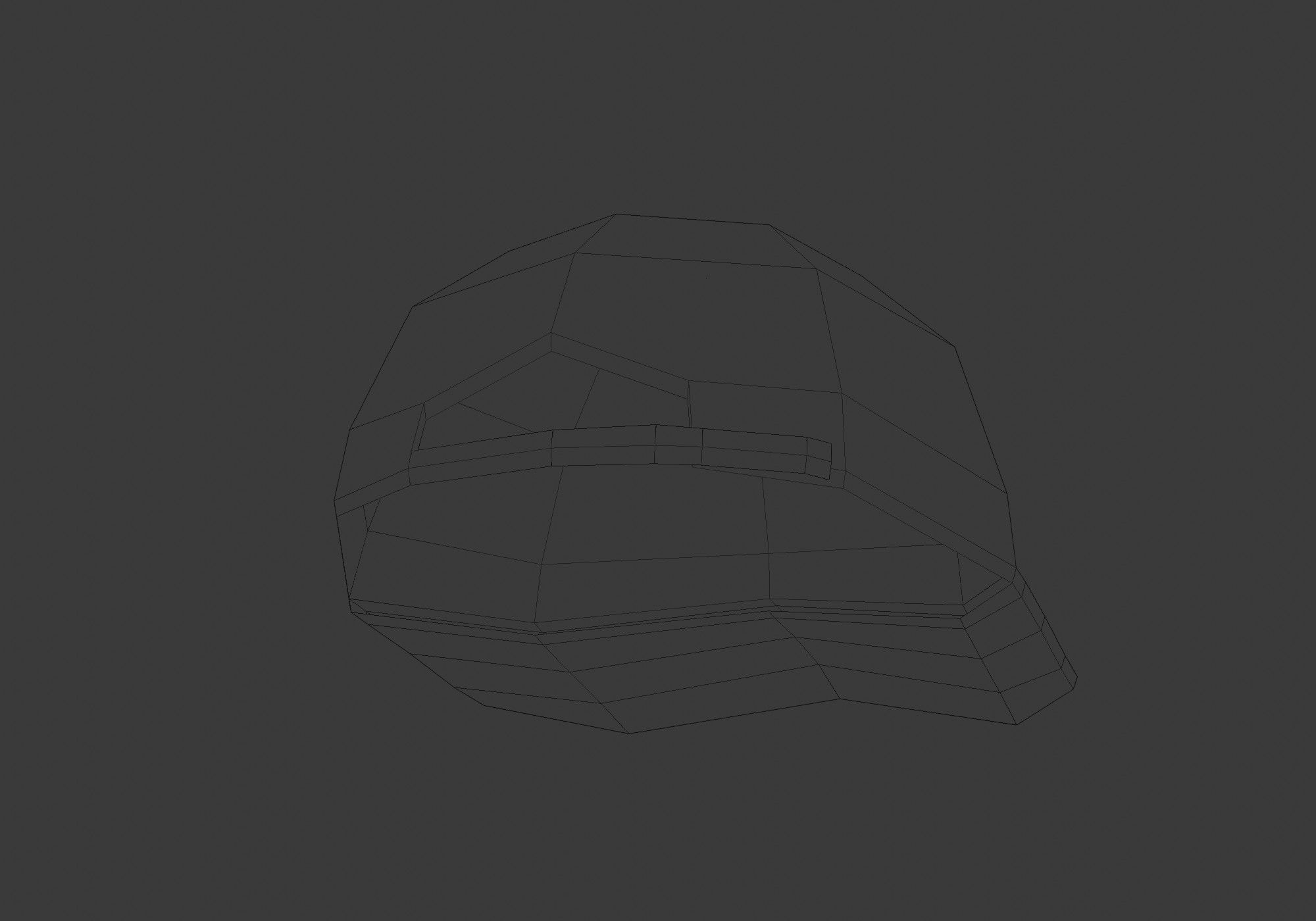 black stylistic cap Low-poly 3D model_14