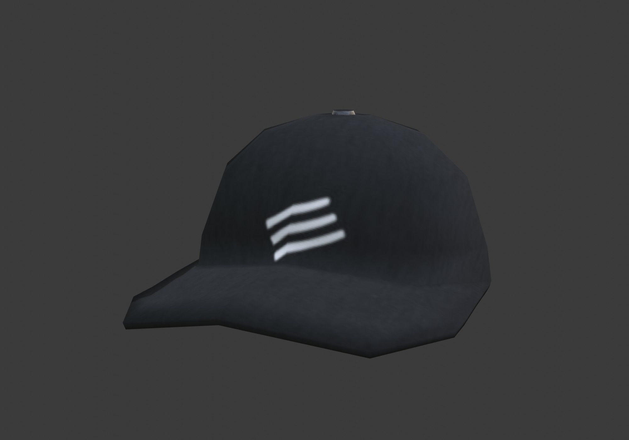 black stylistic cap Low-poly 3D model_5