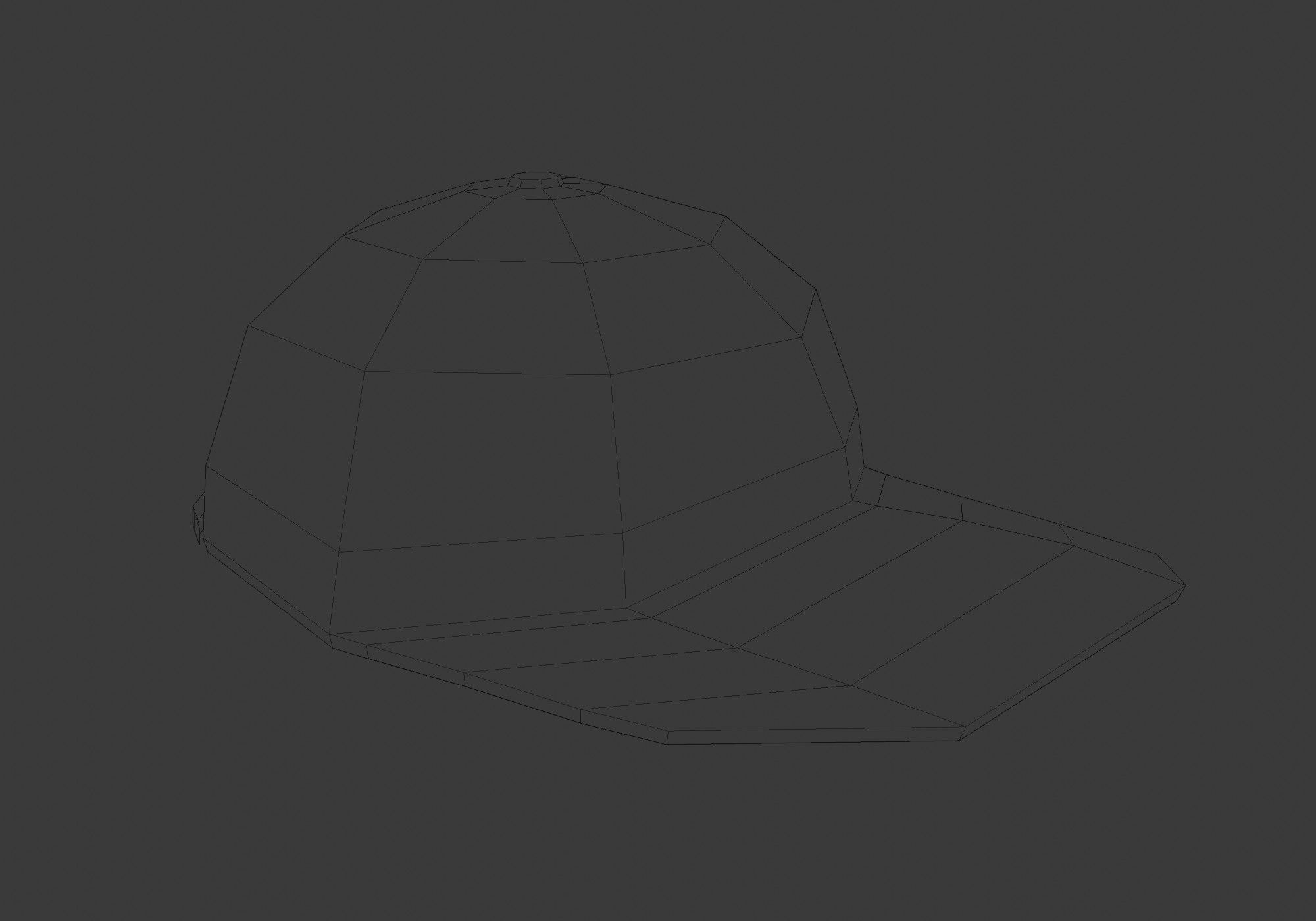 black stylistic cap Low-poly 3D model_13